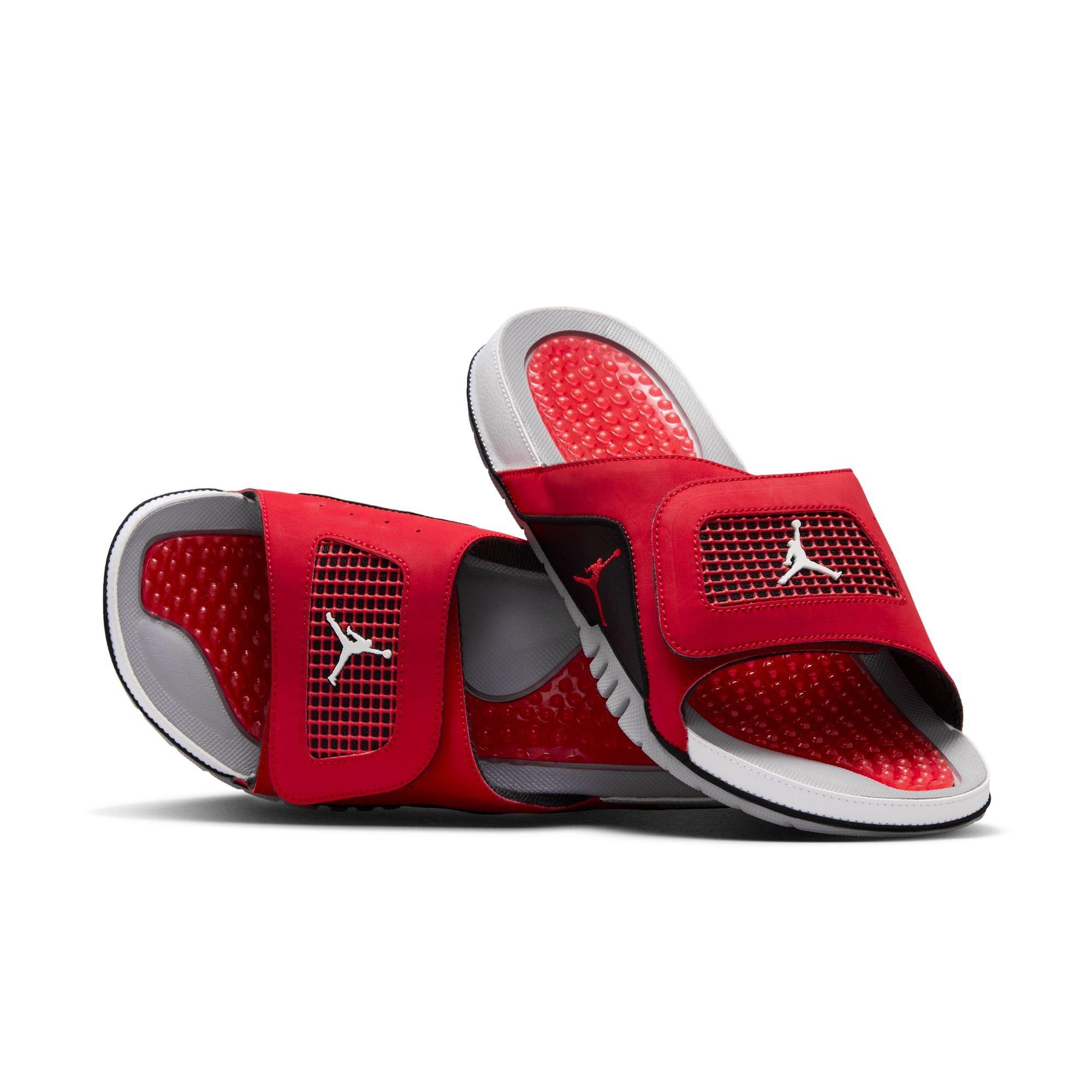 Jordan Hydro 4 Retro "Fire Red/White/Cement Grey" Men's Slide - RED/WHITE/BLACK Thumbnail View 5