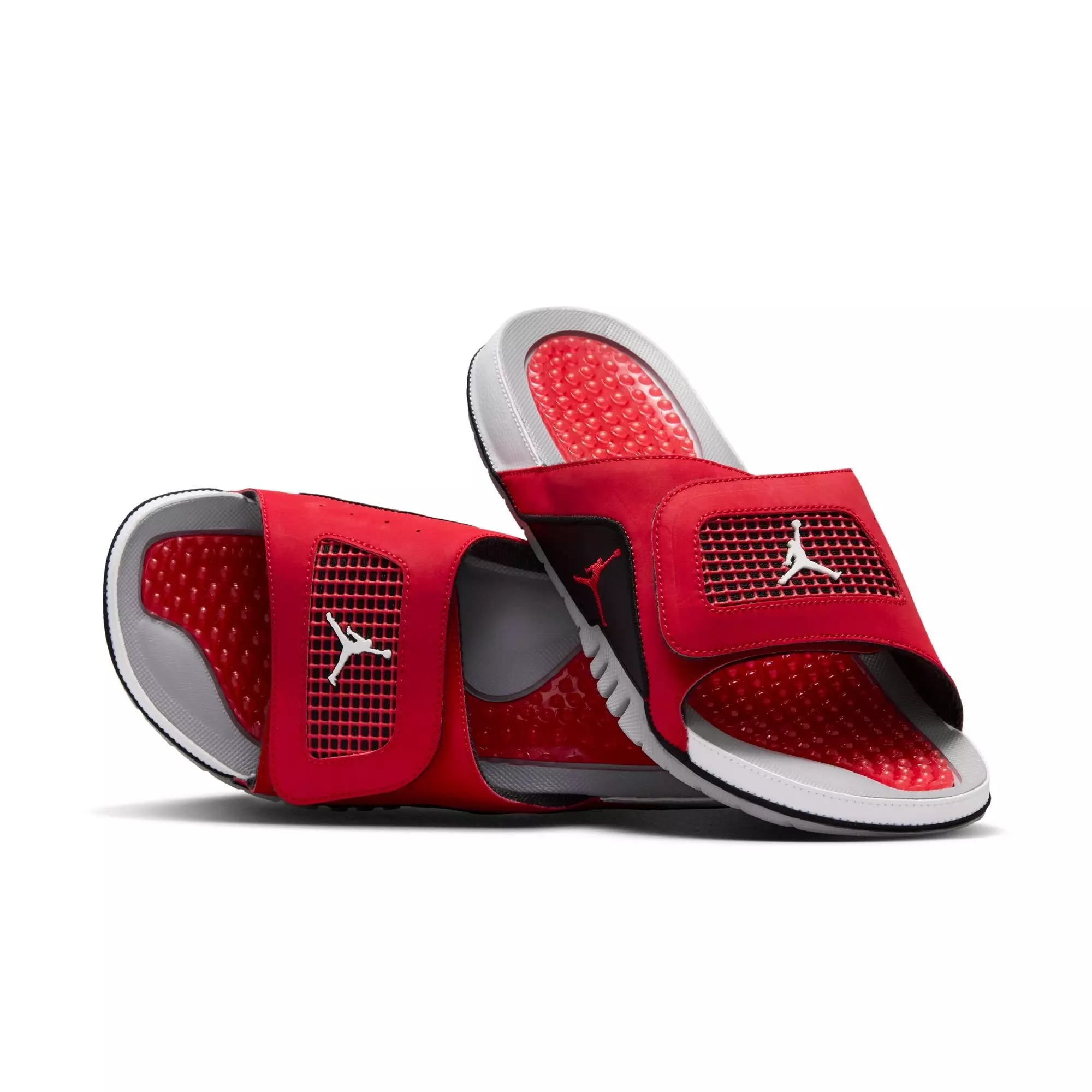 Jordan Hydro 4 Retro "Fire Red/White/Cement Grey" Men's Slide - RED/WHITE/BLACK