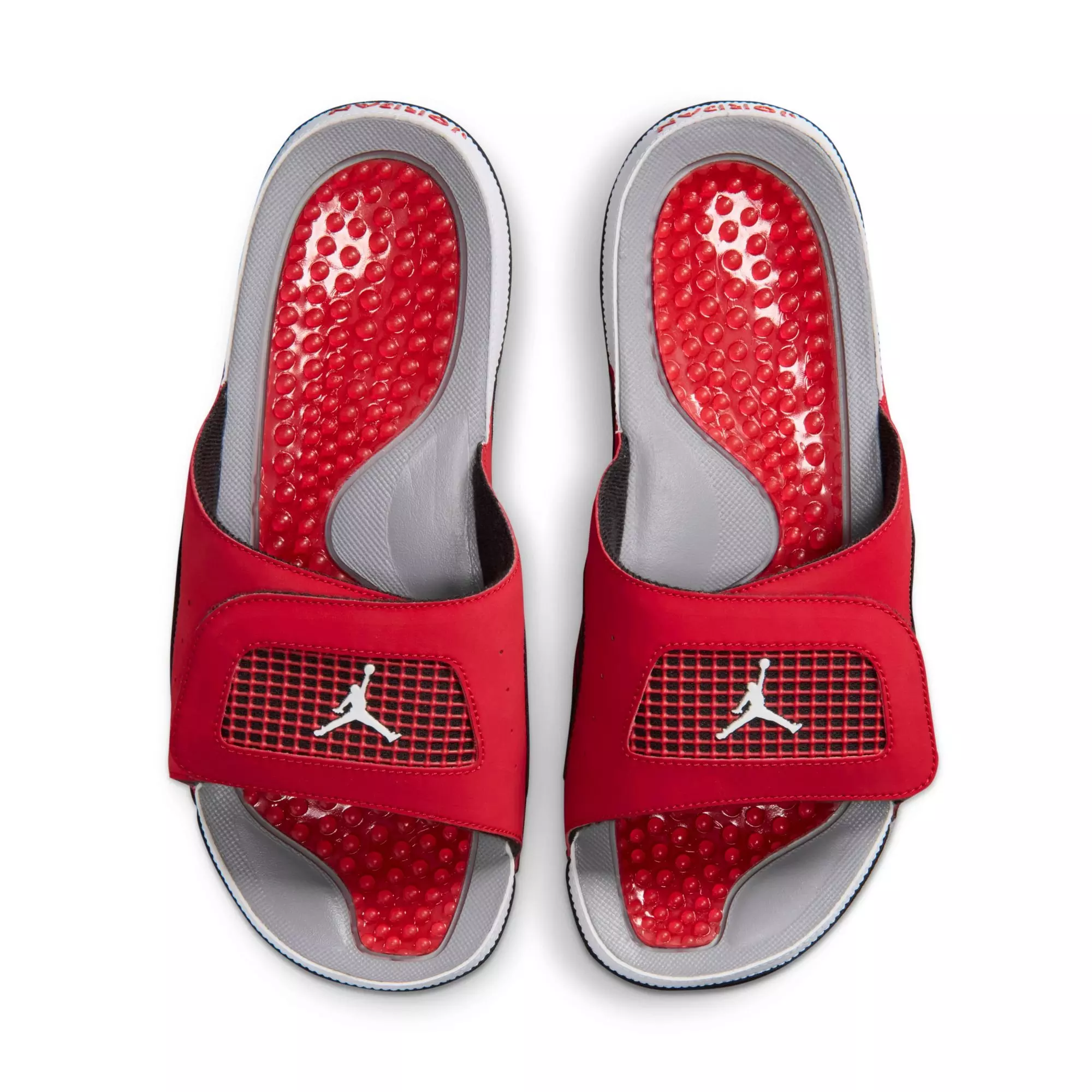 Jordan Hydro 4 Retro "Fire Red/White/Cement Grey" Men's Slide - RED/WHITE/BLACK
