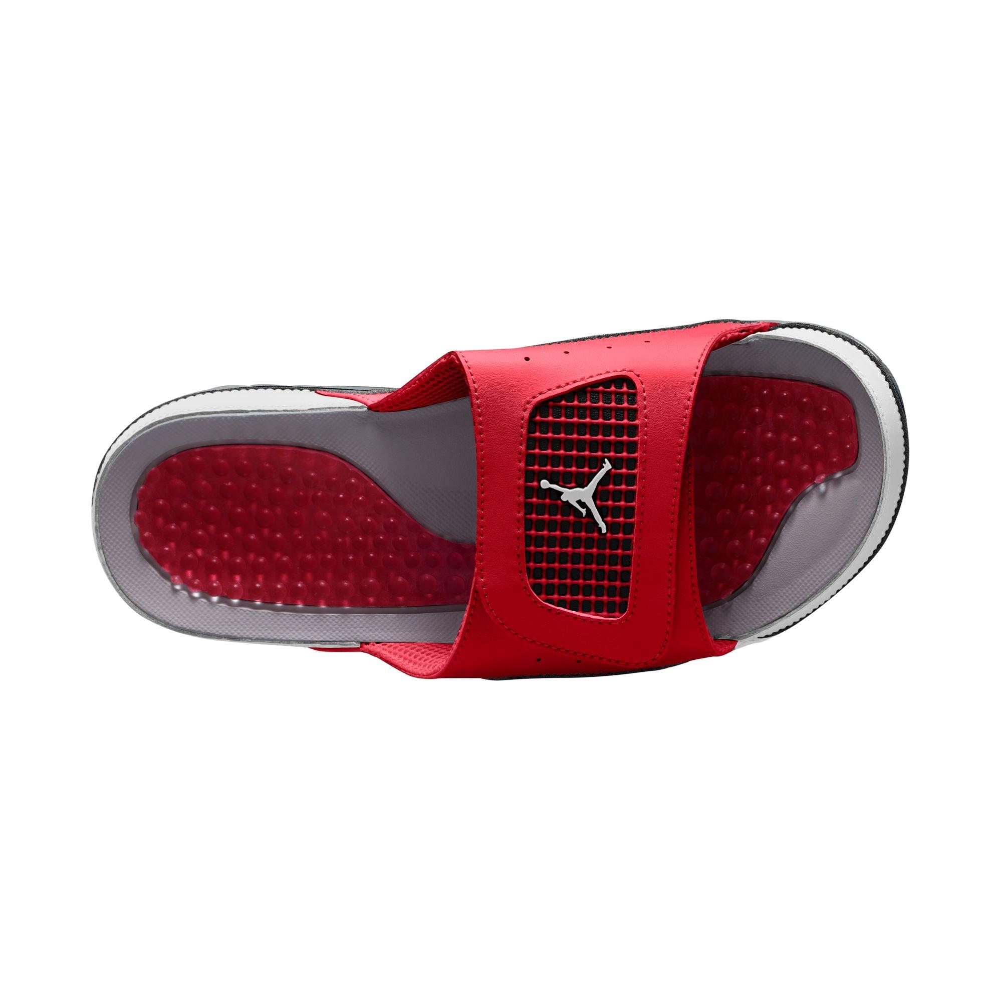 Jordan Hydro 4 Retro "Fire Red/White/Cement Grey" Men's Slide - RED/WHITE/BLACK Thumbnail View 7