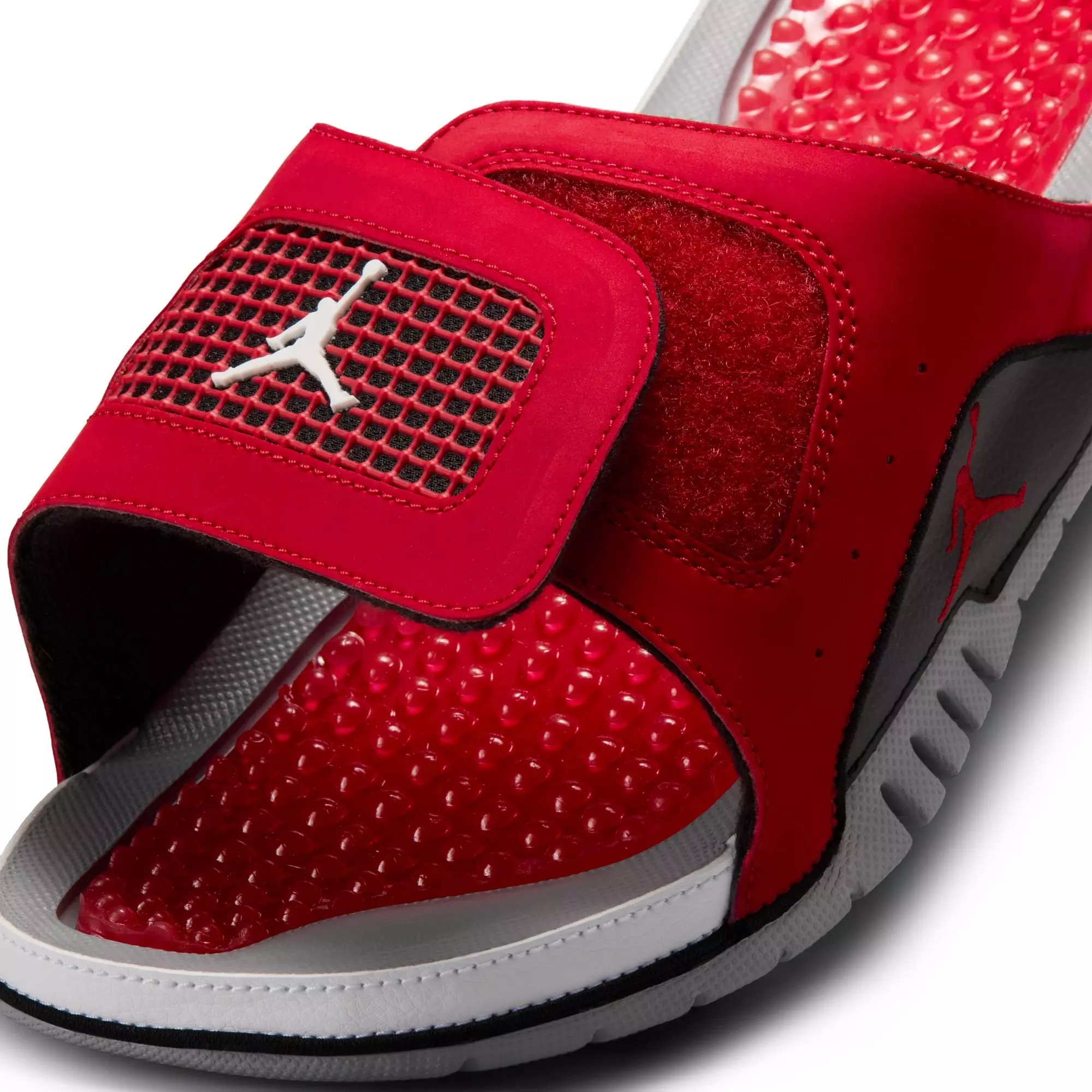 Jordan Hydro 4 Retro "Fire Red/White/Cement Grey" Men's Slide - RED/WHITE/BLACK