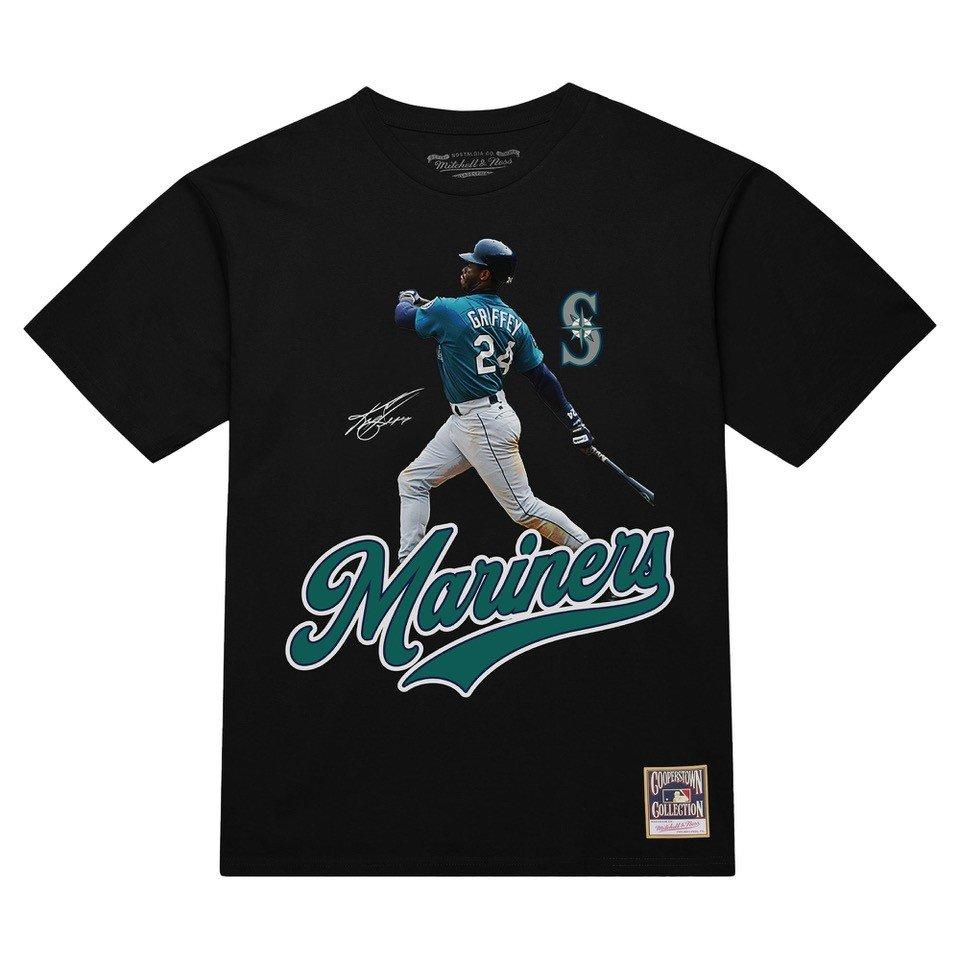 Mitchell & Ness Seattle Mariners Ken Griffey Jr. Emerald Tee- Black - BLACK Thumbnail View 1