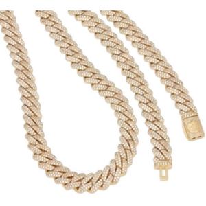 King Ice 12mm Iced Diamond Cut Miami Cuban Link Chain-Gold