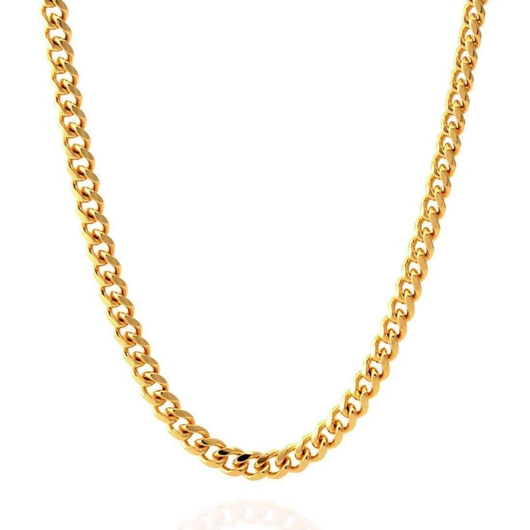 King Ice Miami Cuban 3MM Link Chain - GOLD Thumbnail View 1