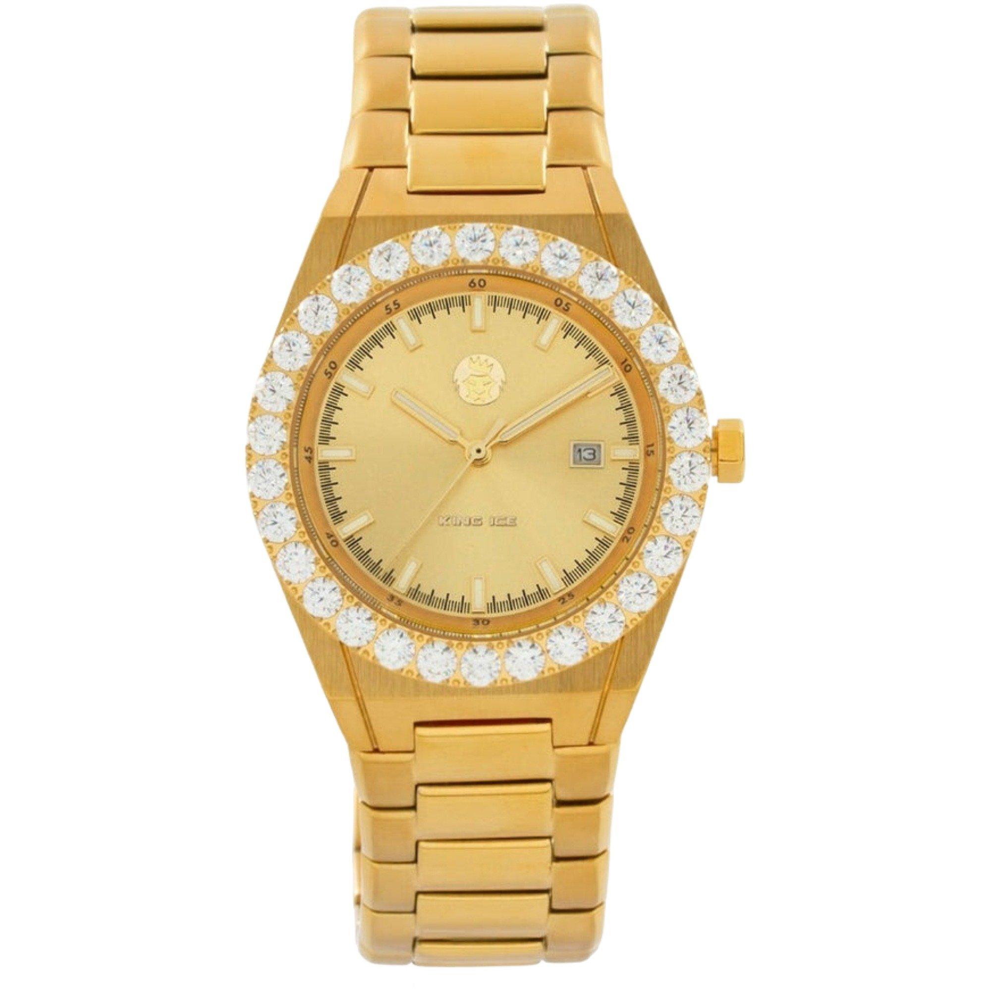KING ICE Arctic II Watch 14K Gold Plated Bezel | Hibbett