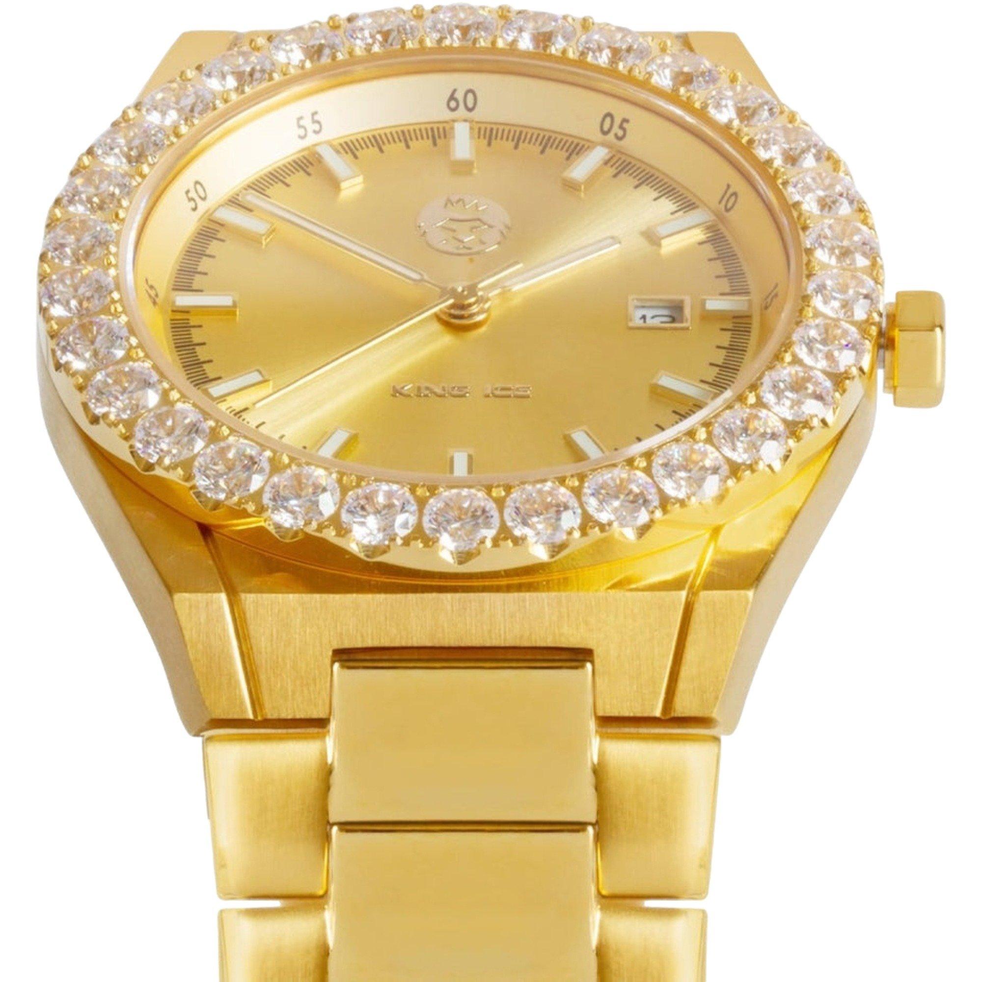 KING ICE Arctic II Watch 14K Gold Plated Bezel | Hibbett