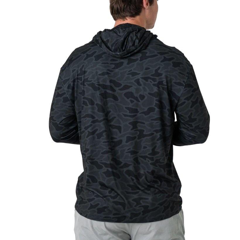 Burlebo Men's Performance Hoodie - Black Camo - BLACK Thumbnail View 2