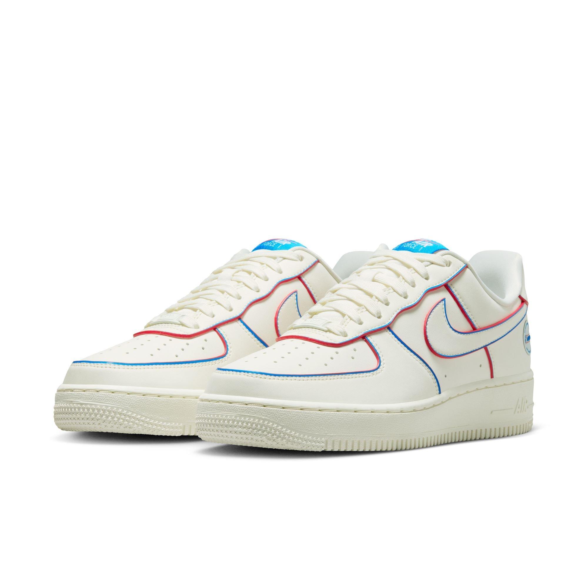 Nike Air Force 1 '07 WNBA "Sail/Multi-Color/Action Red" Women's Shoe - SAIL Thumbnail View 3