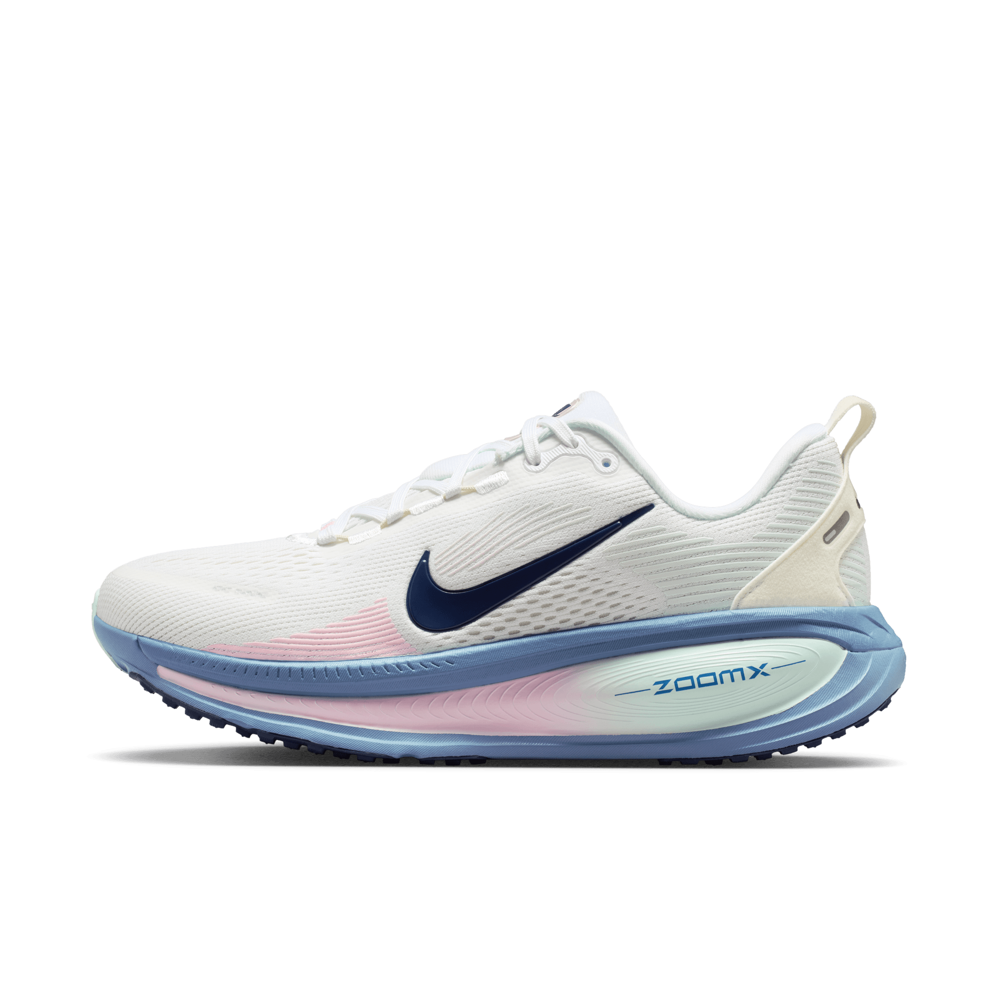 Nike Vomero 18 "White/Midnight Navy/Work Blue" Women's Road Running Shoe - WHITE/NAVY/GREEN Thumbnail View 3
