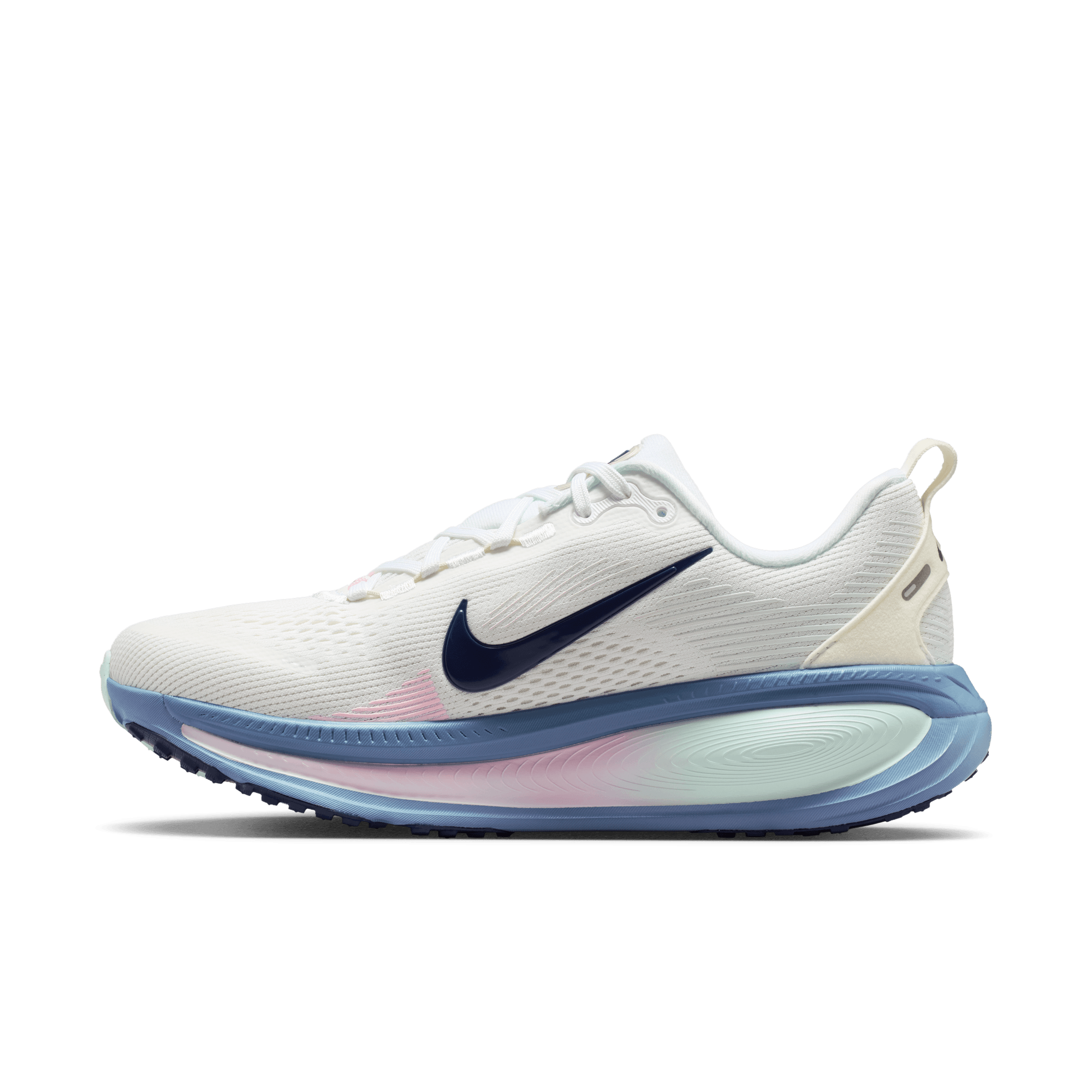 Nike Vomero 18 "White/Midnight Navy/Work Blue" Women's Road Running Shoe - WHITE/NAVY/GREEN Thumbnail View 4