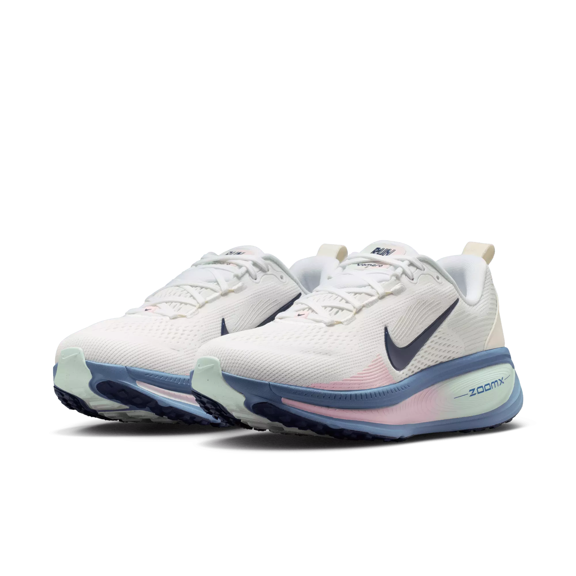 Nike Vomero 18 "White/Midnight Navy/Work Blue" Women's Road Running Shoe - WHITE/NAVY/GREEN