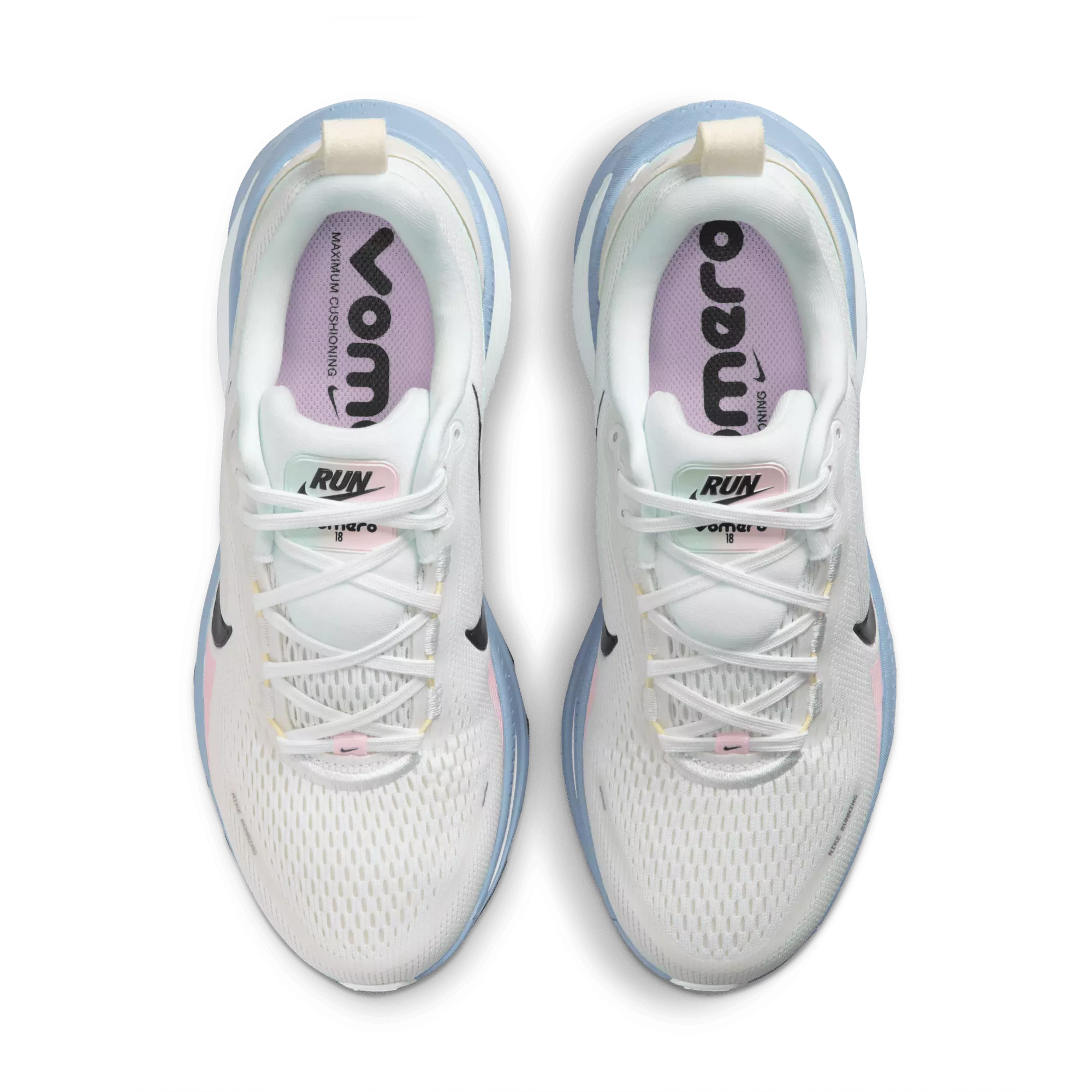 Nike Vomero 18 "White/Midnight Navy/Work Blue" Women's Road Running Shoe - WHITE/NAVY/GREEN