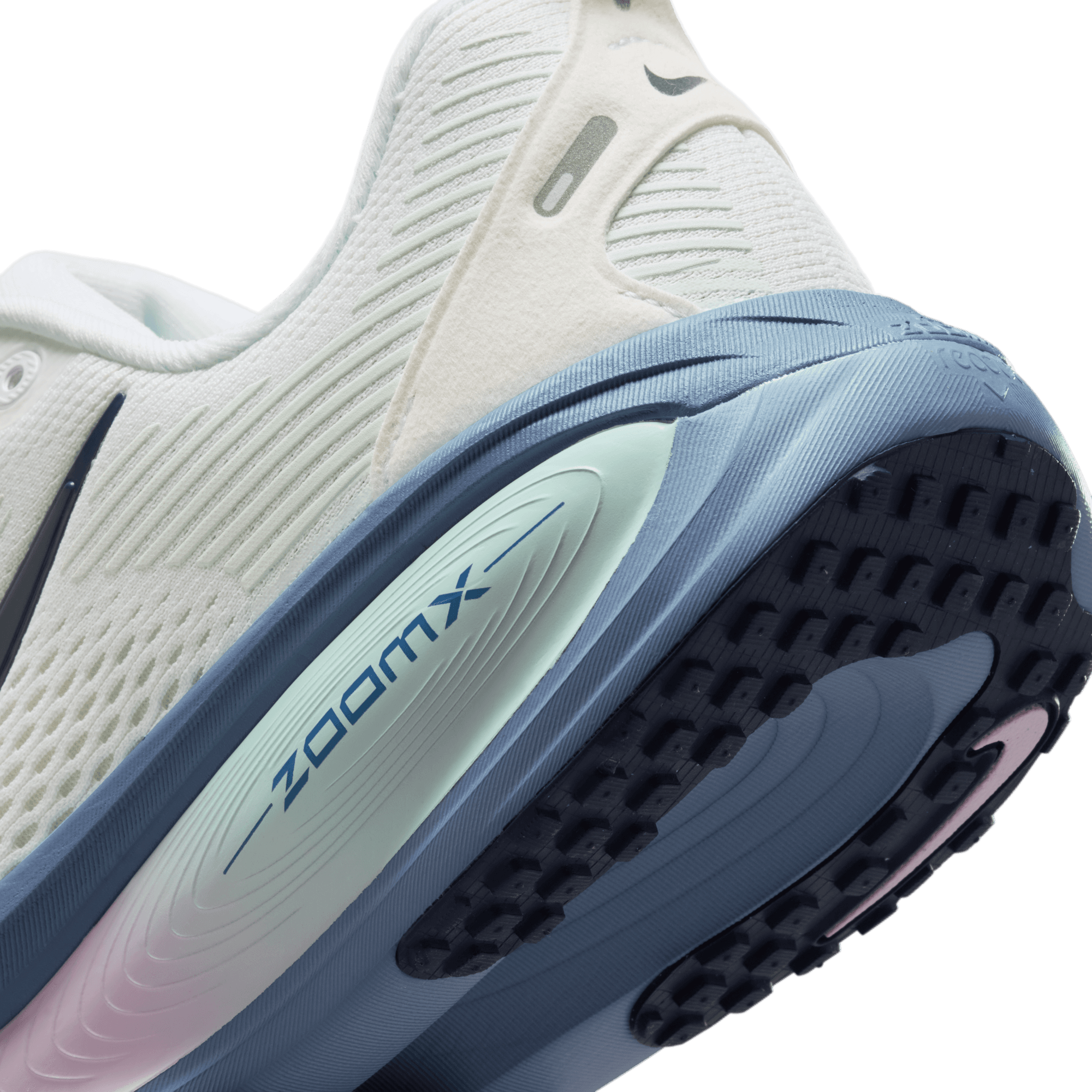 Nike Vomero 18 "White/Midnight Navy/Work Blue" Women's Road Running Shoe - WHITE/NAVY/GREEN Thumbnail View 11
