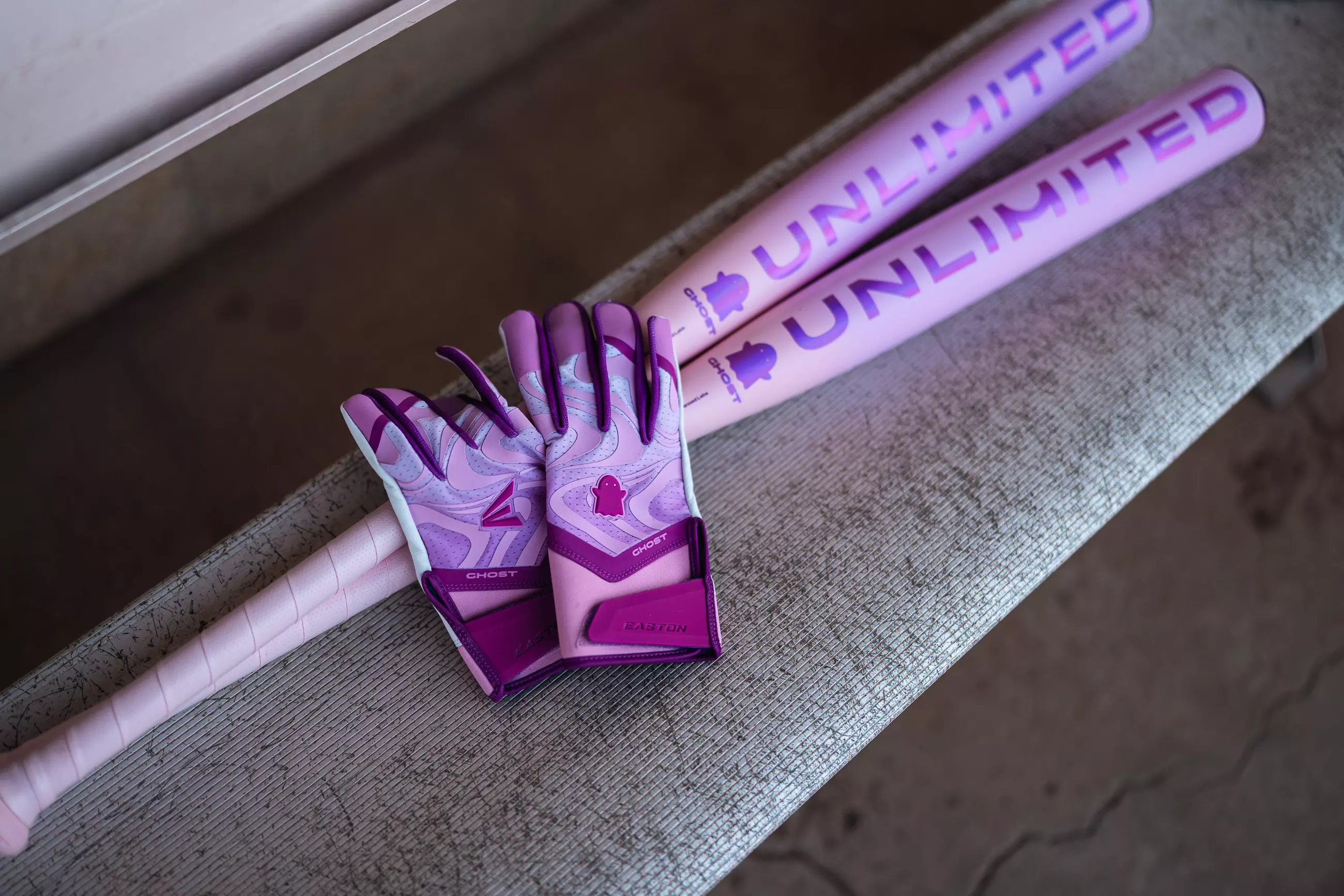 Easton Youth Ghost Ethos Unlimited Lilac Fastpitch Batting Gloves - PURPLE/LILAC