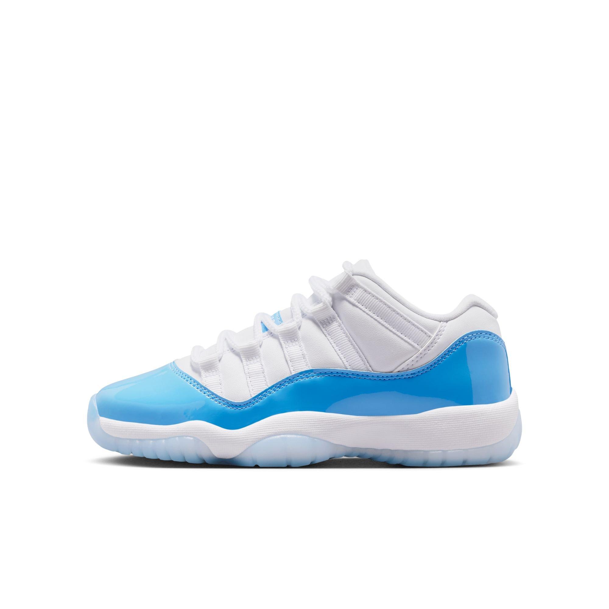 Jordan 11 Retro Low "White and University Blue" Grade School Kids' Shoe - WHITE/UNIVERSITY BLUE/BLACK Thumbnail View 9