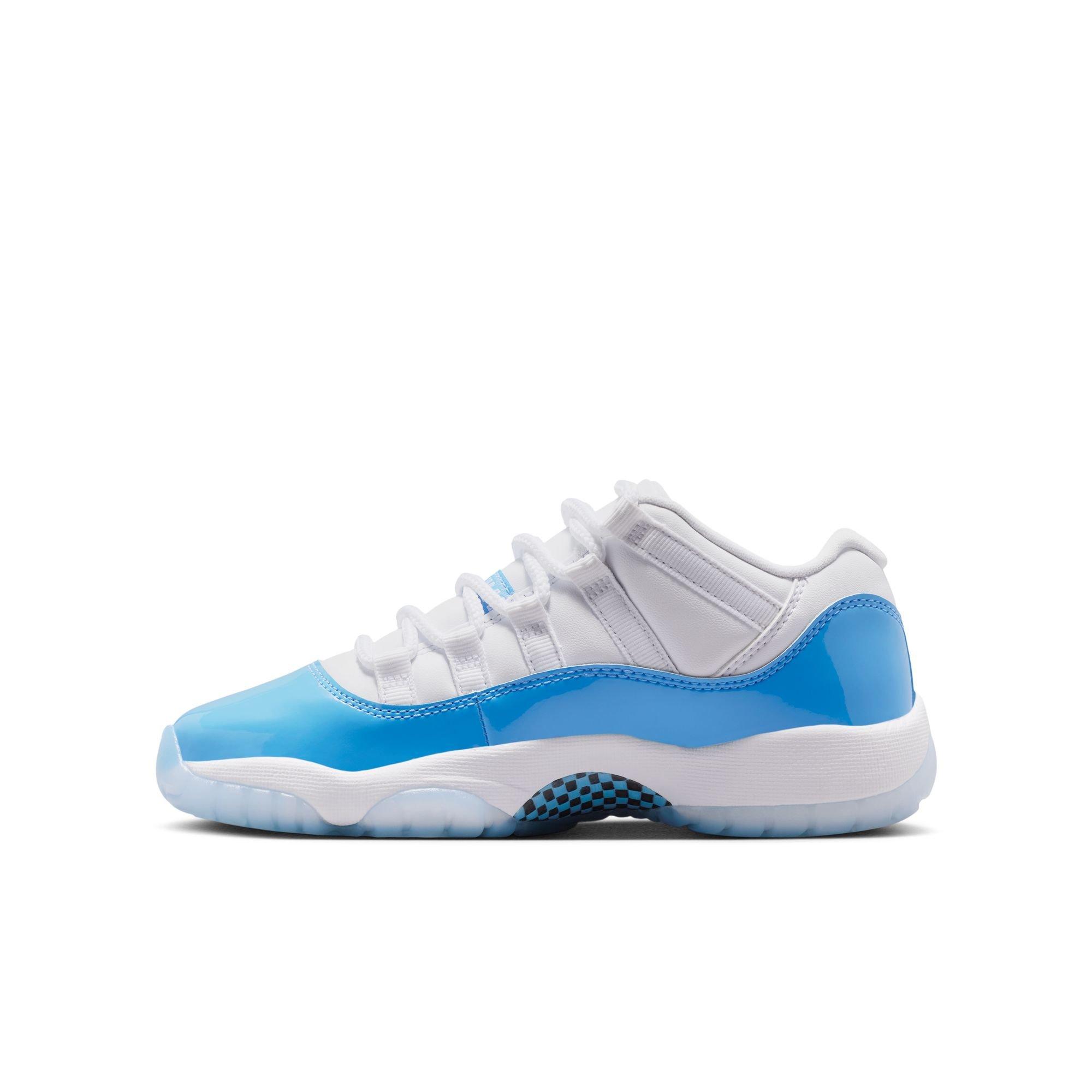 Jordan 11 Retro Low "White and University Blue" Grade School Kids' Shoe - WHITE/UNIVERSITY BLUE/BLACK Thumbnail View 10