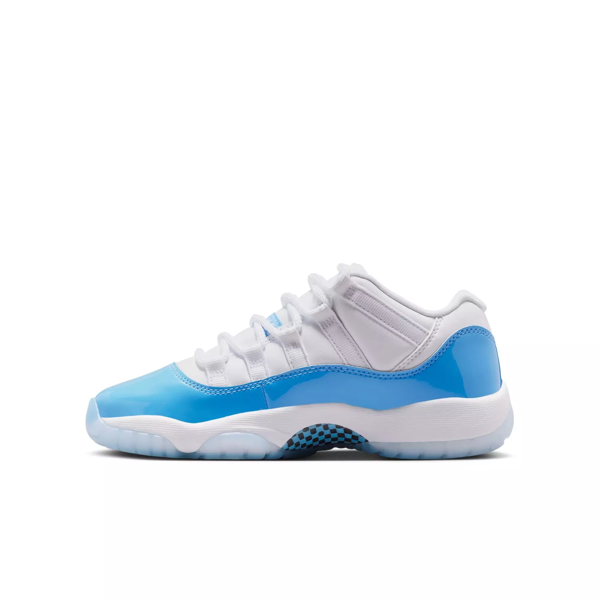 Jordan 11 Retro Low "White and University Blue" Grade School Kids' Shoe - WHITE/UNIVERSITY BLUE/BLACK