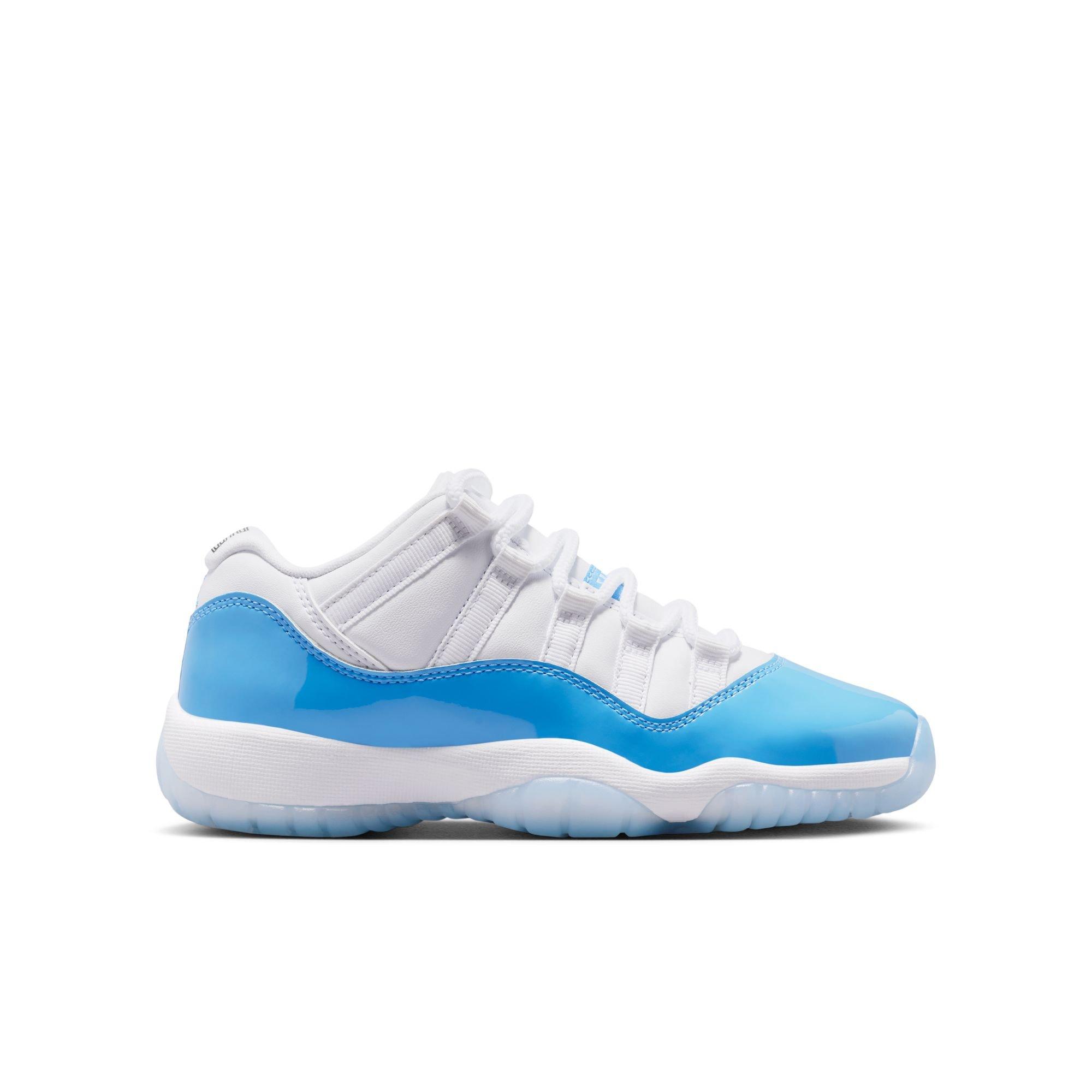Jordan 11 Retro Low Grade School Kids' "White and University Blue" Shoe