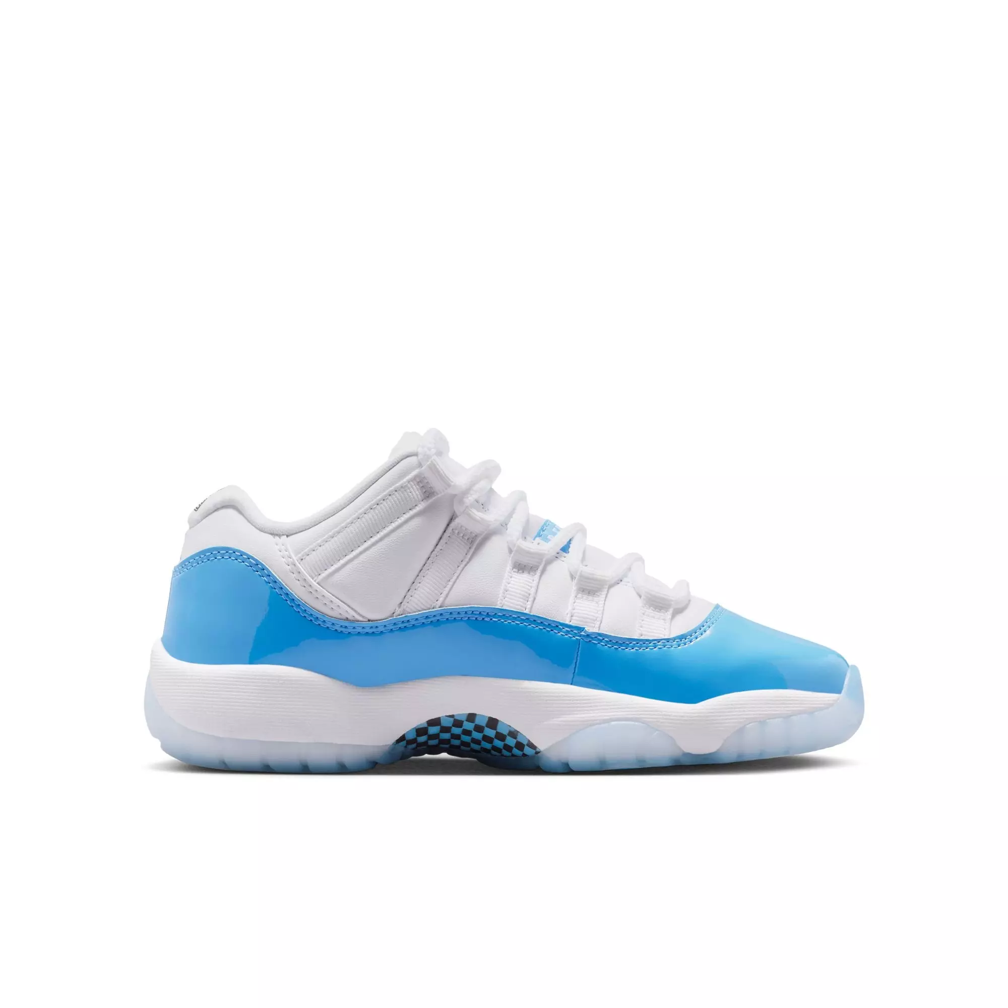 Jordan 11 Retro Low "White and University Blue" Grade School Kids' Shoe - WHITE/UNIVERSITY BLUE/BLACK