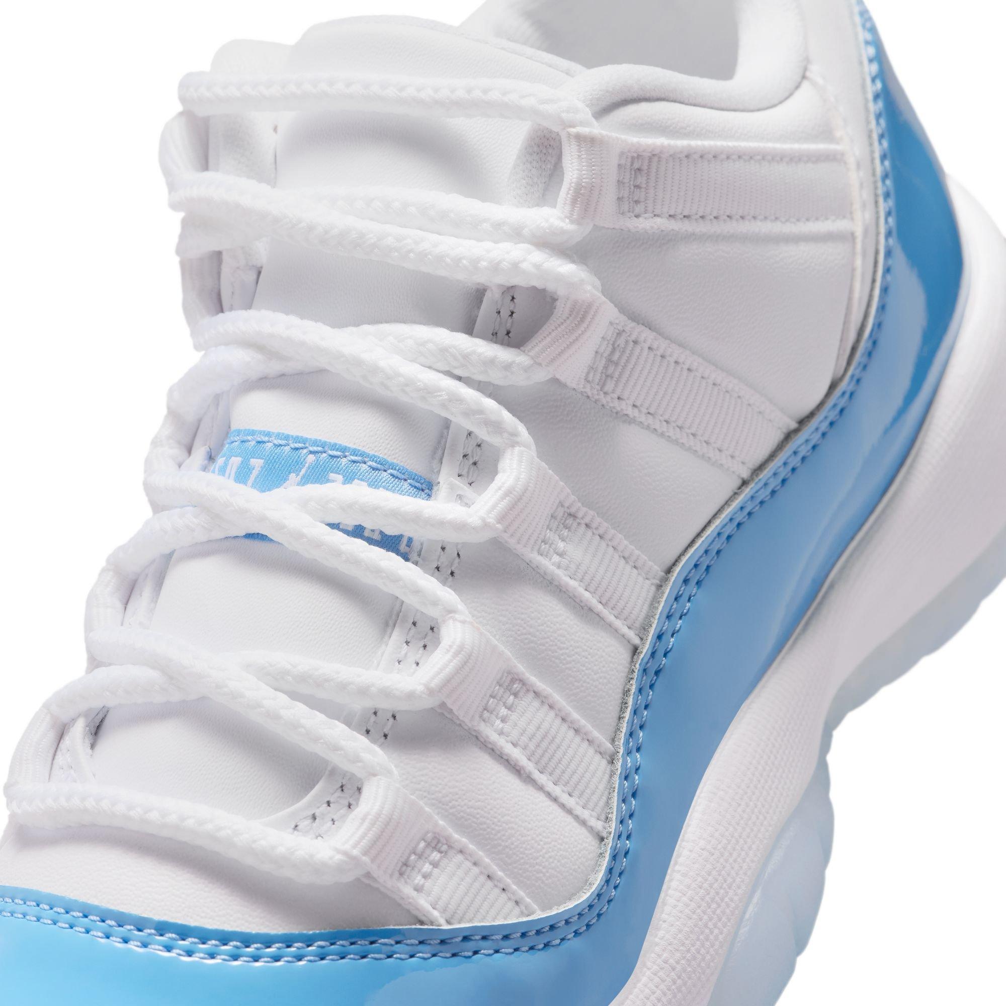 Jordan 11 Retro Low "White and University Blue" Grade School Kids' Shoe - WHITE/UNIVERSITY BLUE/BLACK Thumbnail View 5
