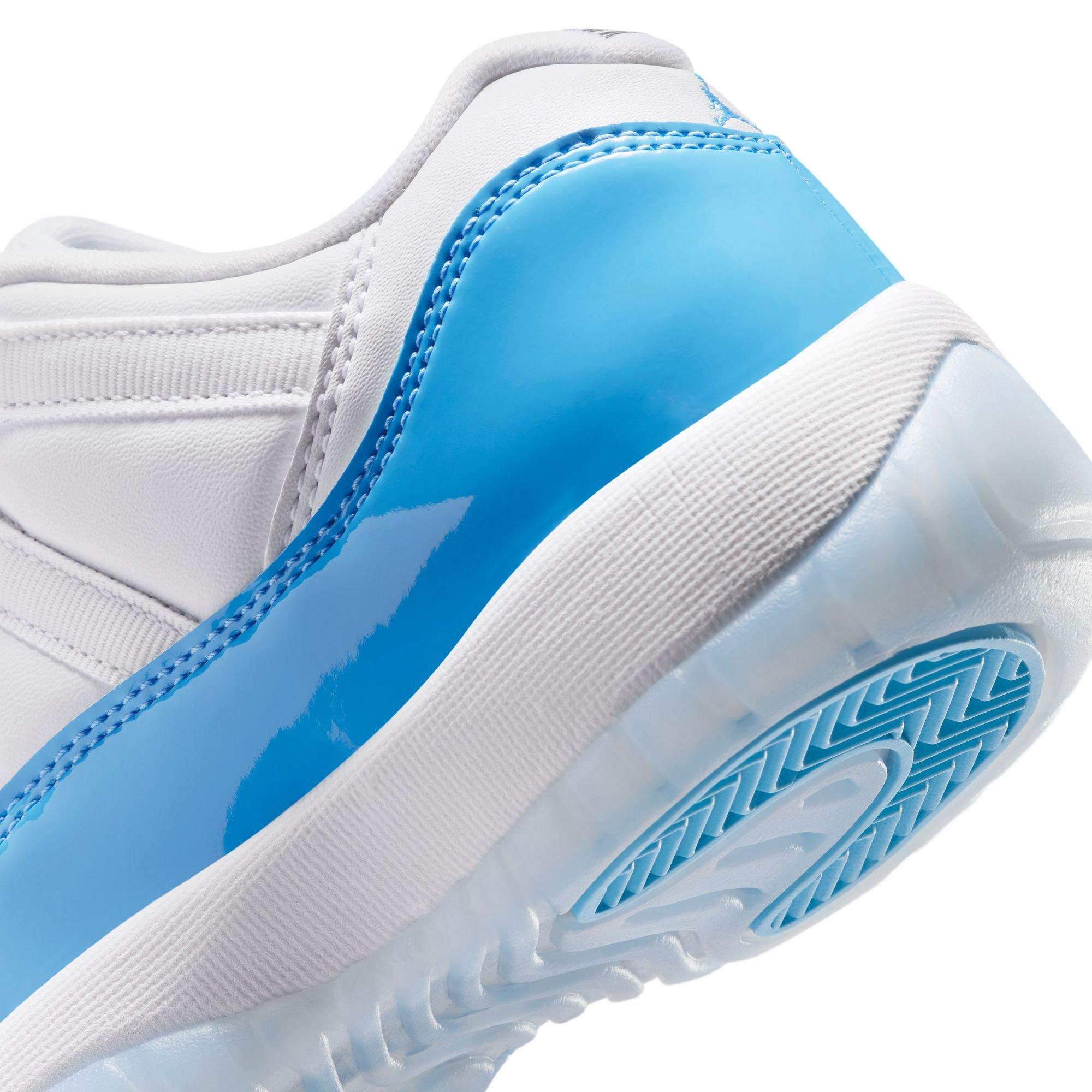 Jordan 11 Retro Low "White and University Blue" Grade School Kids' Shoe - WHITE/UNIVERSITY BLUE/BLACK Thumbnail View 6