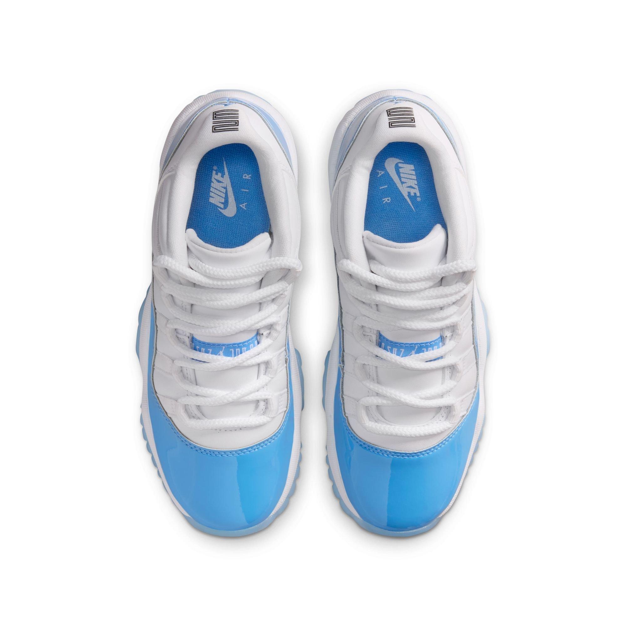 Jordan 11 Retro Low "White and University Blue" Grade School Kids' Shoe - WHITE/UNIVERSITY BLUE/BLACK Thumbnail View 12
