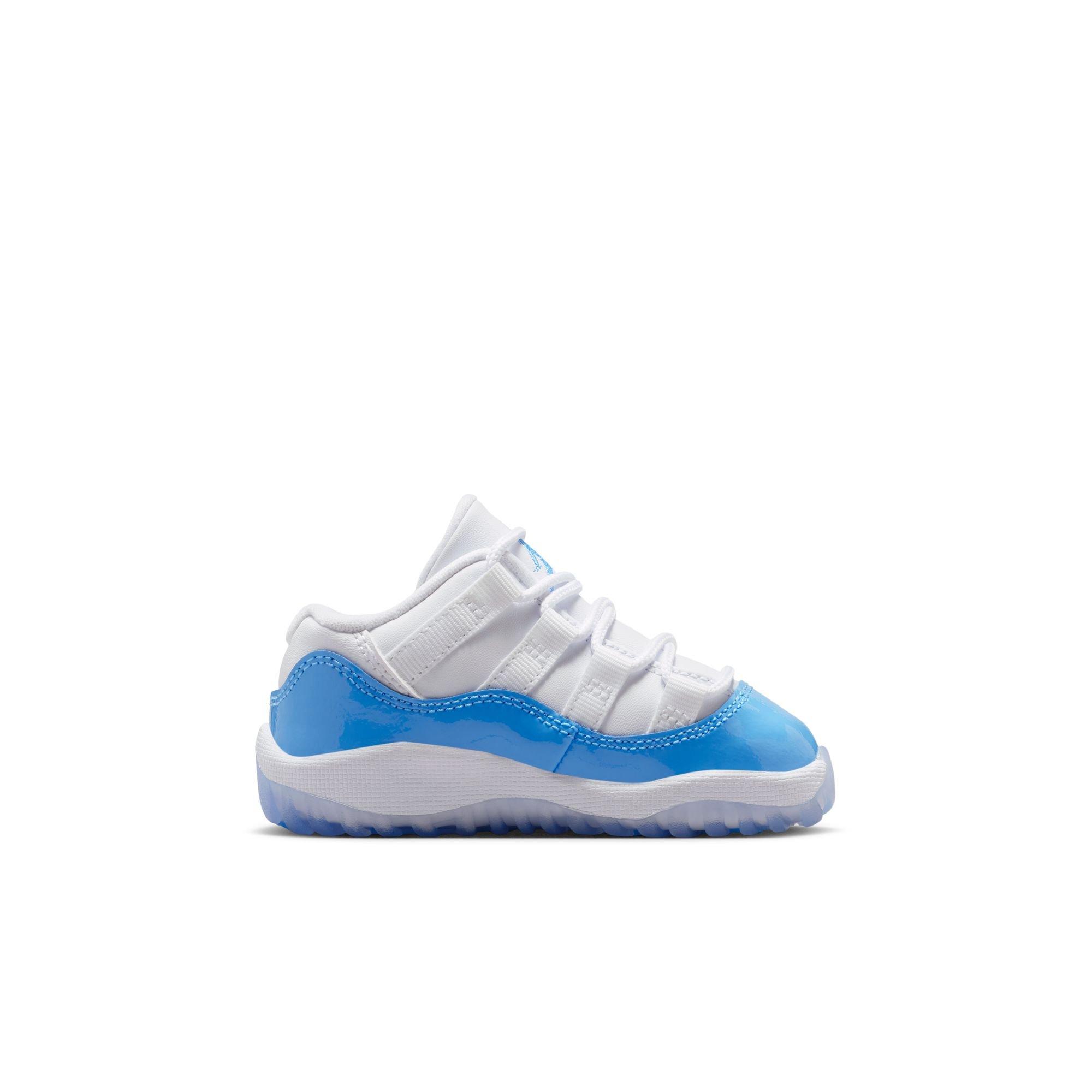 Jordan 11 Retro Low "White and University Blue" Toddler Kids' Shoe - WHITE/UNIVERSITY BLUE-BLACK Thumbnail View 3