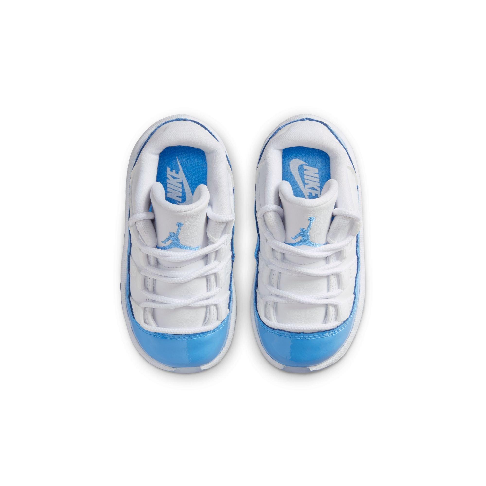 Jordan 11 Retro Low "White and University Blue" Toddler Kids' Shoe - WHITE/UNIVERSITY BLUE-BLACK Thumbnail View 10