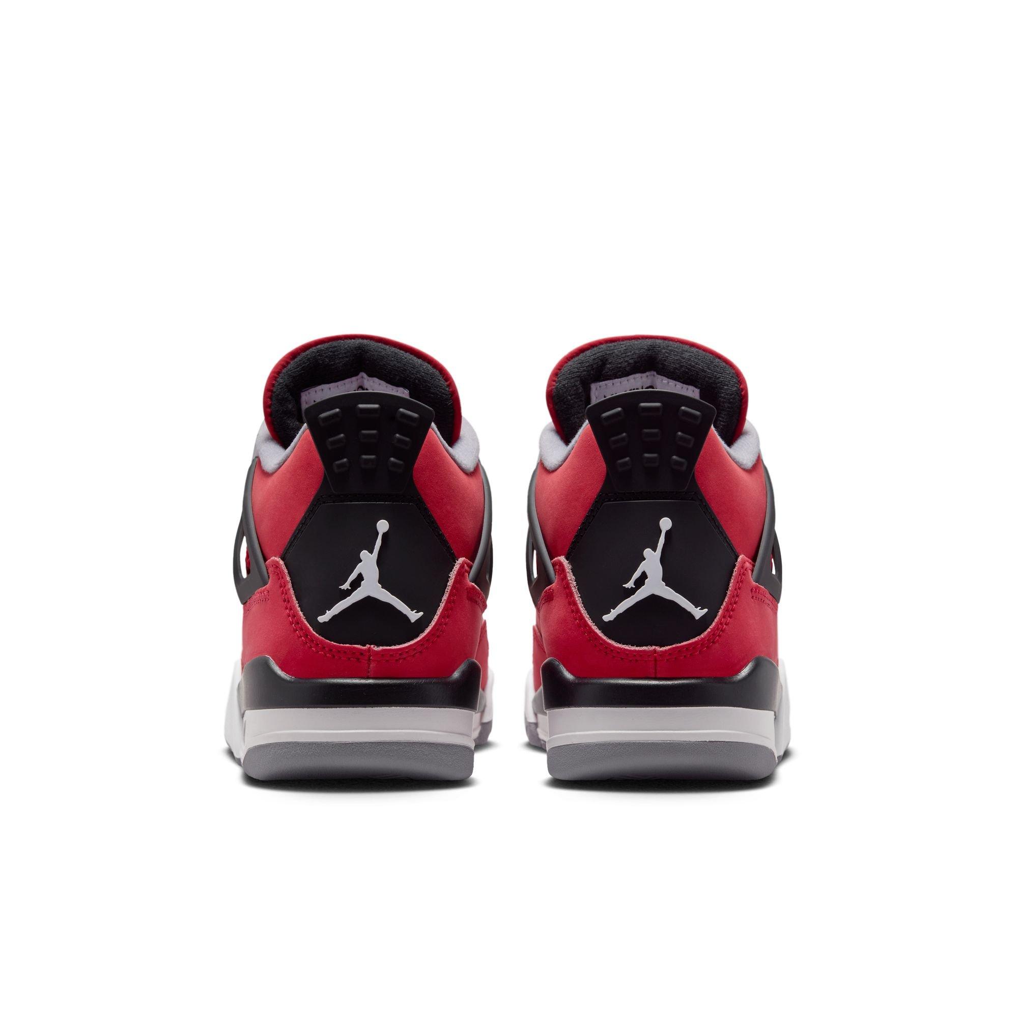 Jordan 4 Retro "Toro Bravo" Grade School Kids' Shoe - FIRE RED/WHITE/BLACK/CEMENT GREY Thumbnail View 12
