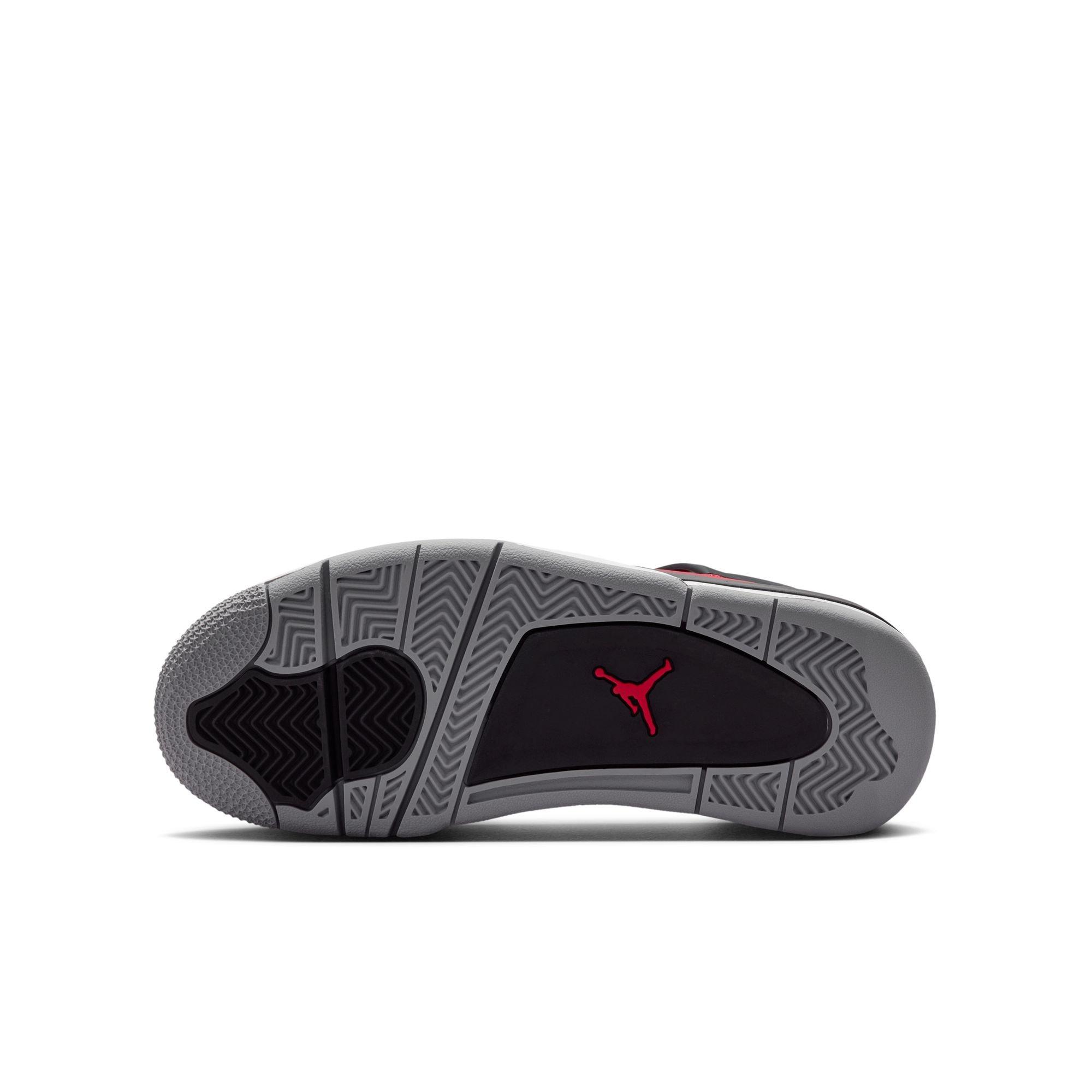Jordan 4 Retro "Toro Bravo" Grade School Kids' Shoe - FIRE RED/WHITE/BLACK/CEMENT GREY Thumbnail View 14