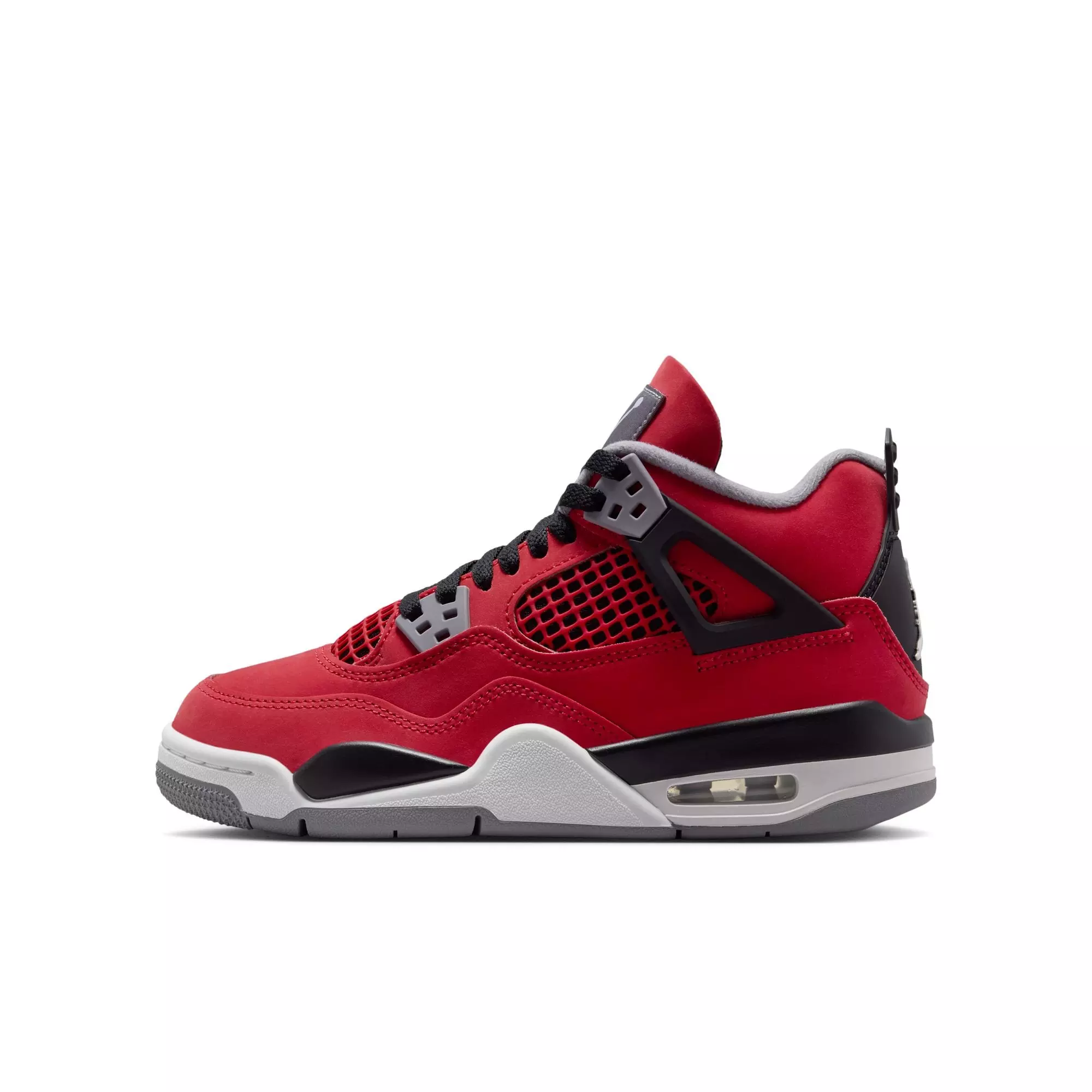 Jordan 4 Retro "Toro Bravo" Grade School Kids' Shoe - FIRE RED/WHITE/BLACK/CEMENT GREY