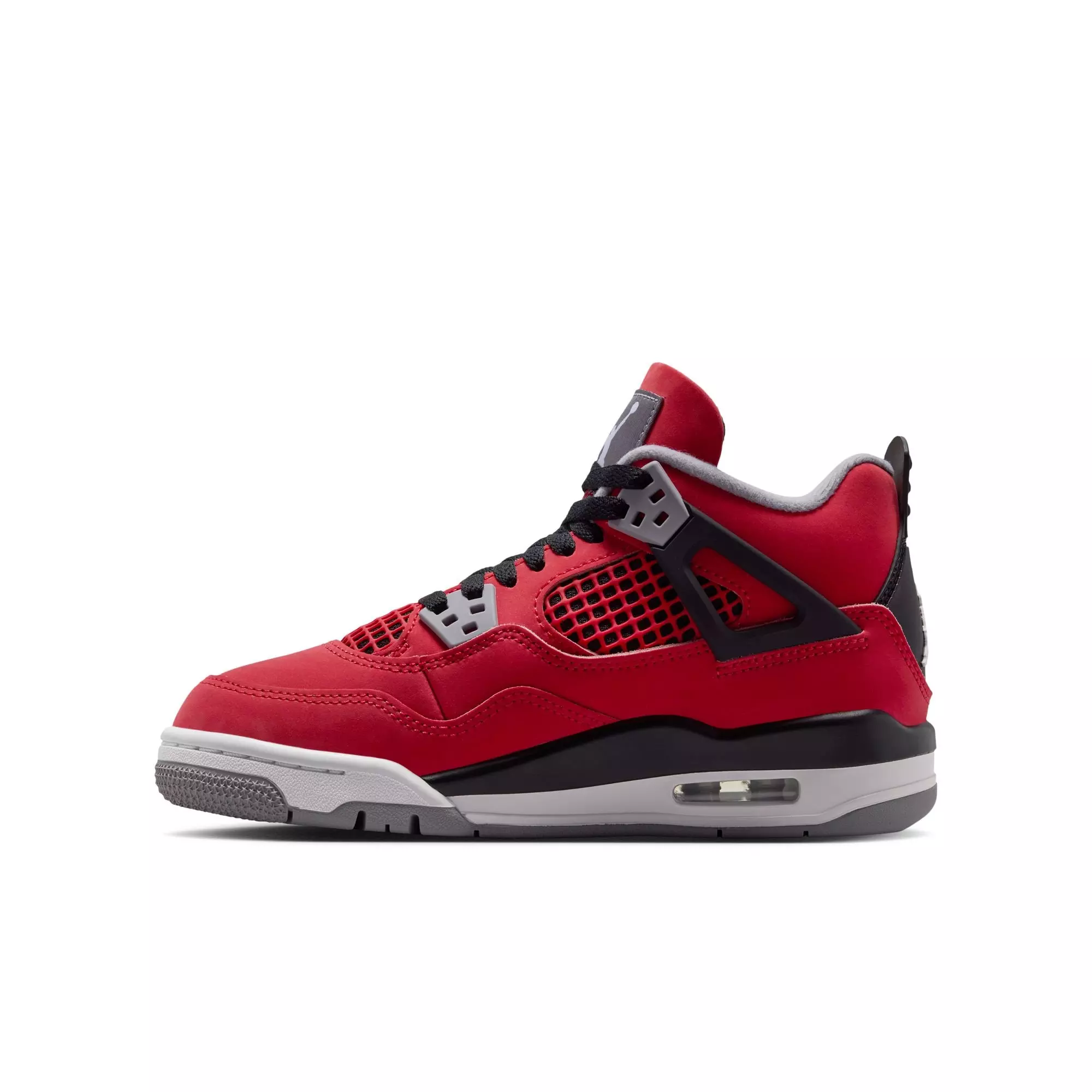 Jordan 4 Retro "Toro Bravo" Grade School Kids' Shoe - FIRE RED/WHITE/BLACK/CEMENT GREY