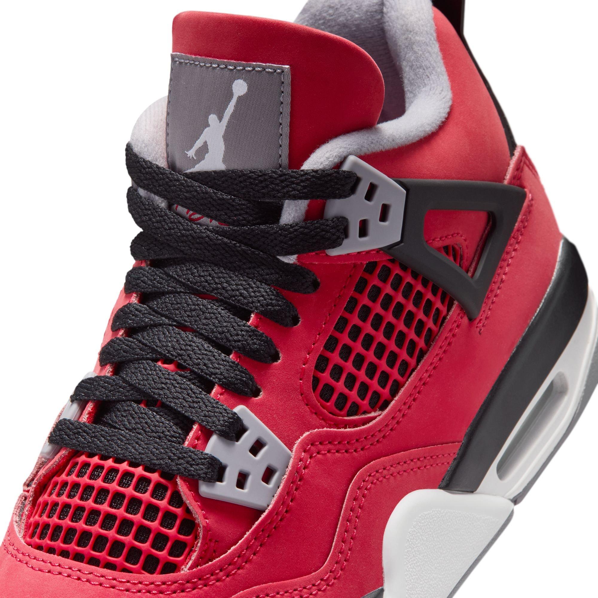Jordan 4 Retro "Toro Bravo" Grade School Kids' Shoe - FIRE RED/WHITE/BLACK/CEMENT GREY Thumbnail View 5
