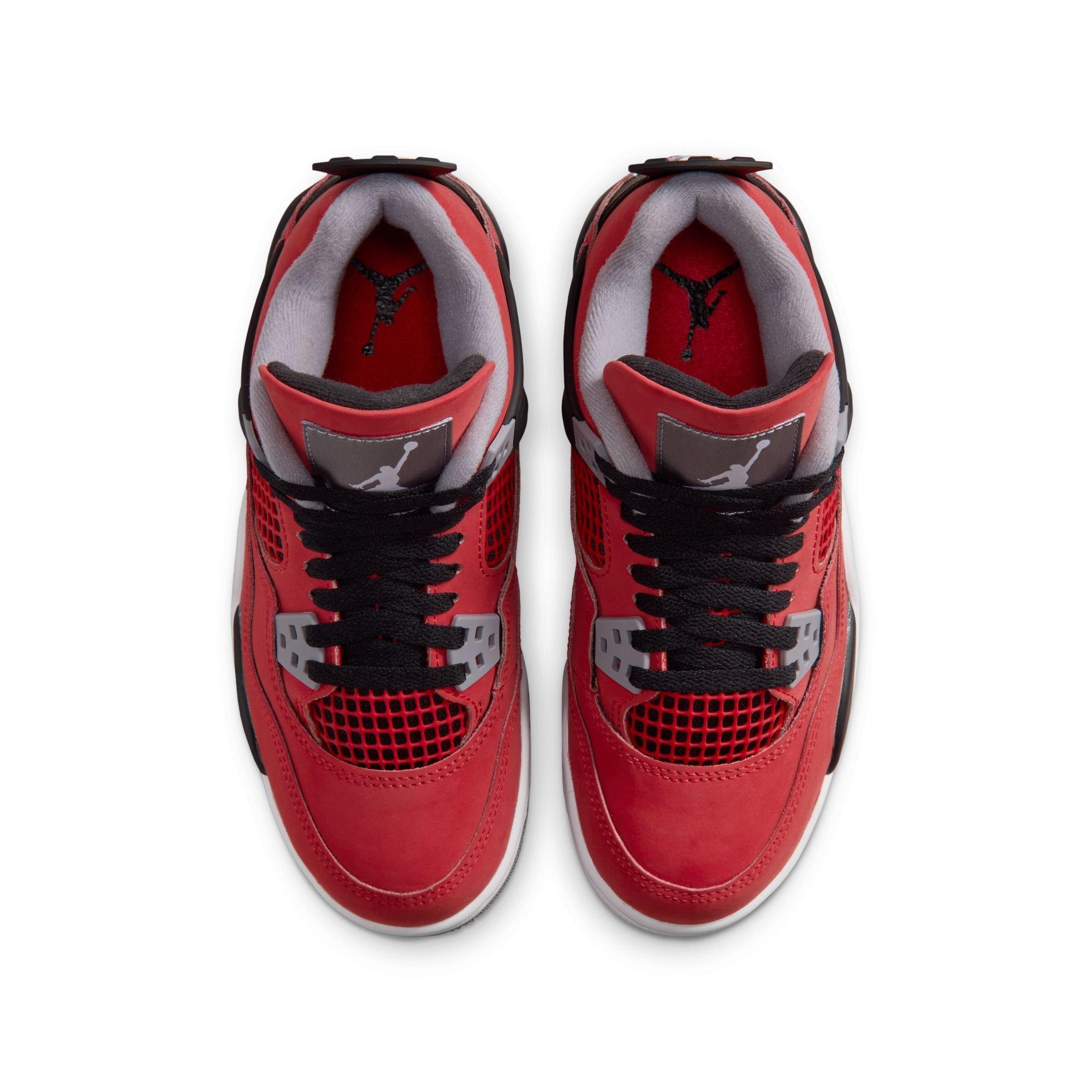 Jordan 4 Retro "Toro Bravo" Grade School Kids' Shoe - FIRE RED/WHITE/BLACK/CEMENT GREY Thumbnail View 13