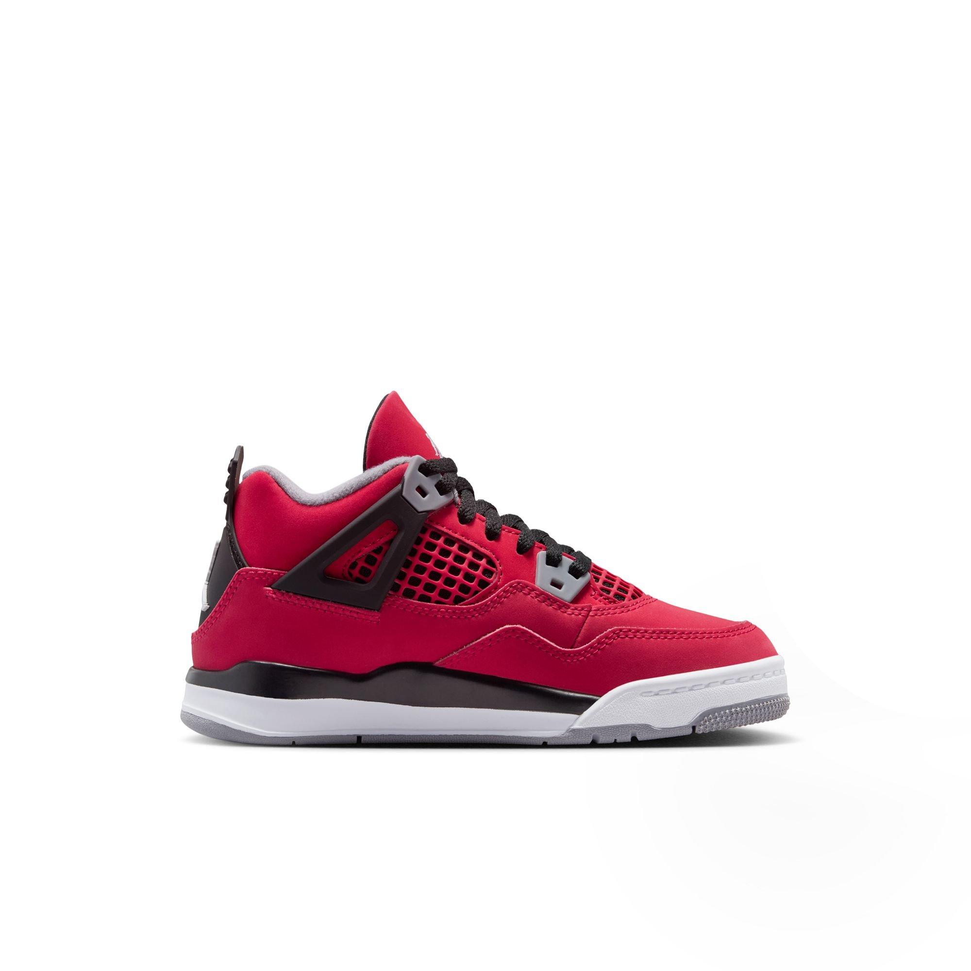 Jordan 4 Retro "Toro Bravo" Preschool Kids' Shoe - FIRE RED/WHITE/BLACK/CEMENT GREY Thumbnail View 3