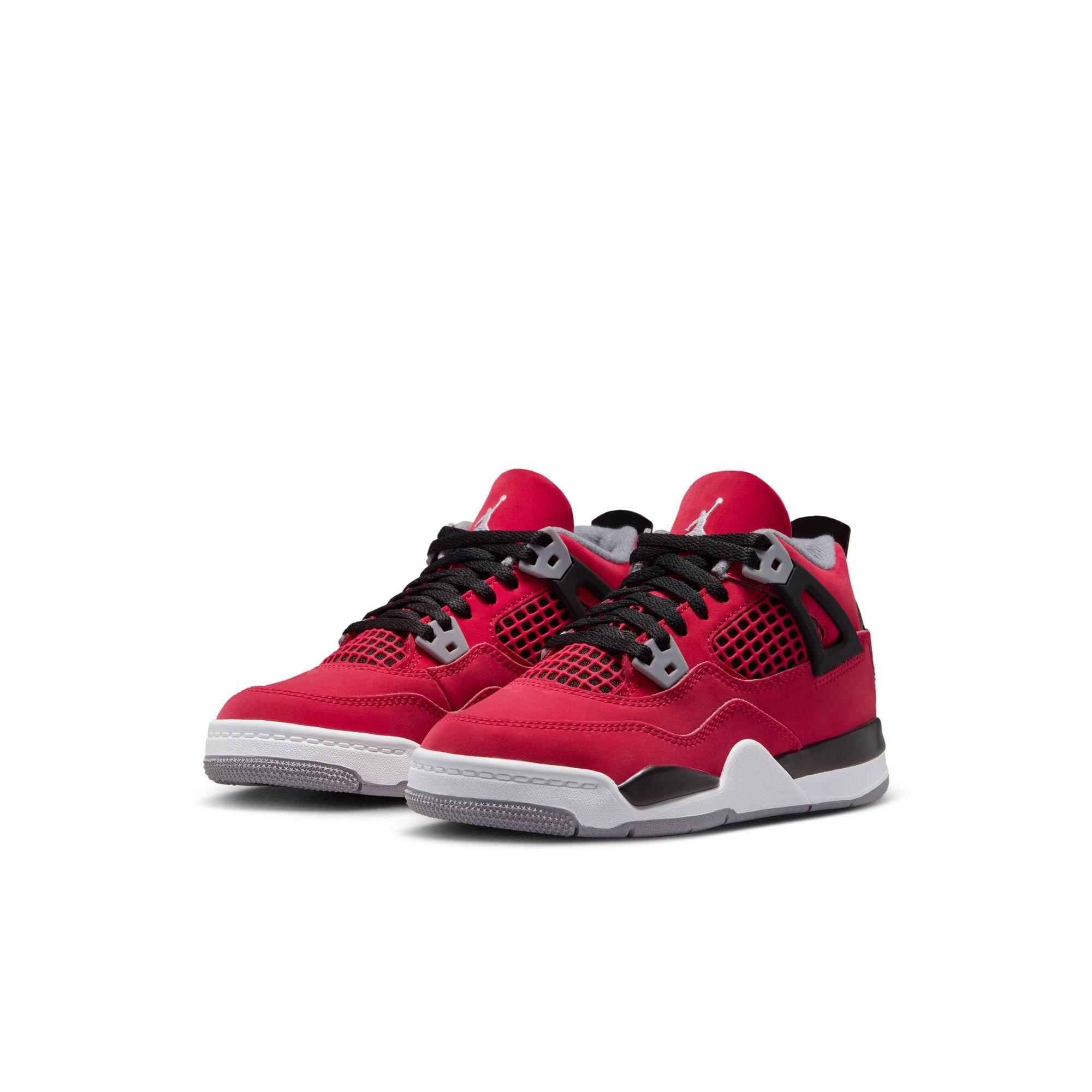 Jordan 4 Retro "Toro Bravo" Preschool Kids' Shoe - FIRE RED/WHITE/BLACK/CEMENT GREY Thumbnail View 4