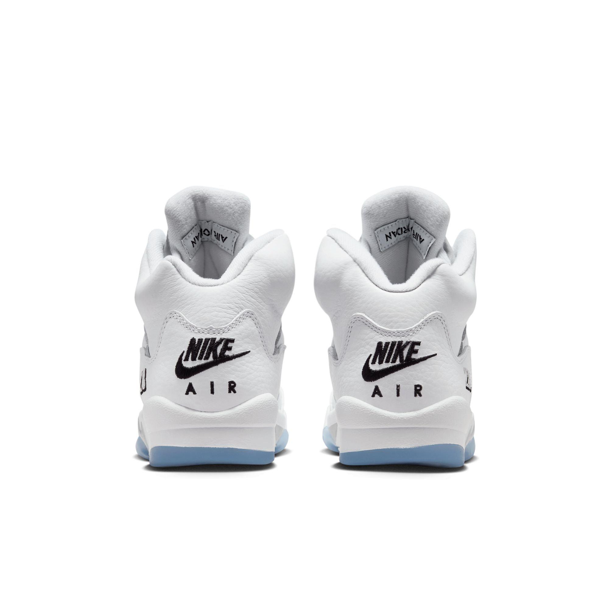 Jordan 5 Retro &ldquo;White Metallic&rdquo; Grade School Kids' Shoe - WHITE/BLACK/METALLIC SILVER Thumbnail View 11