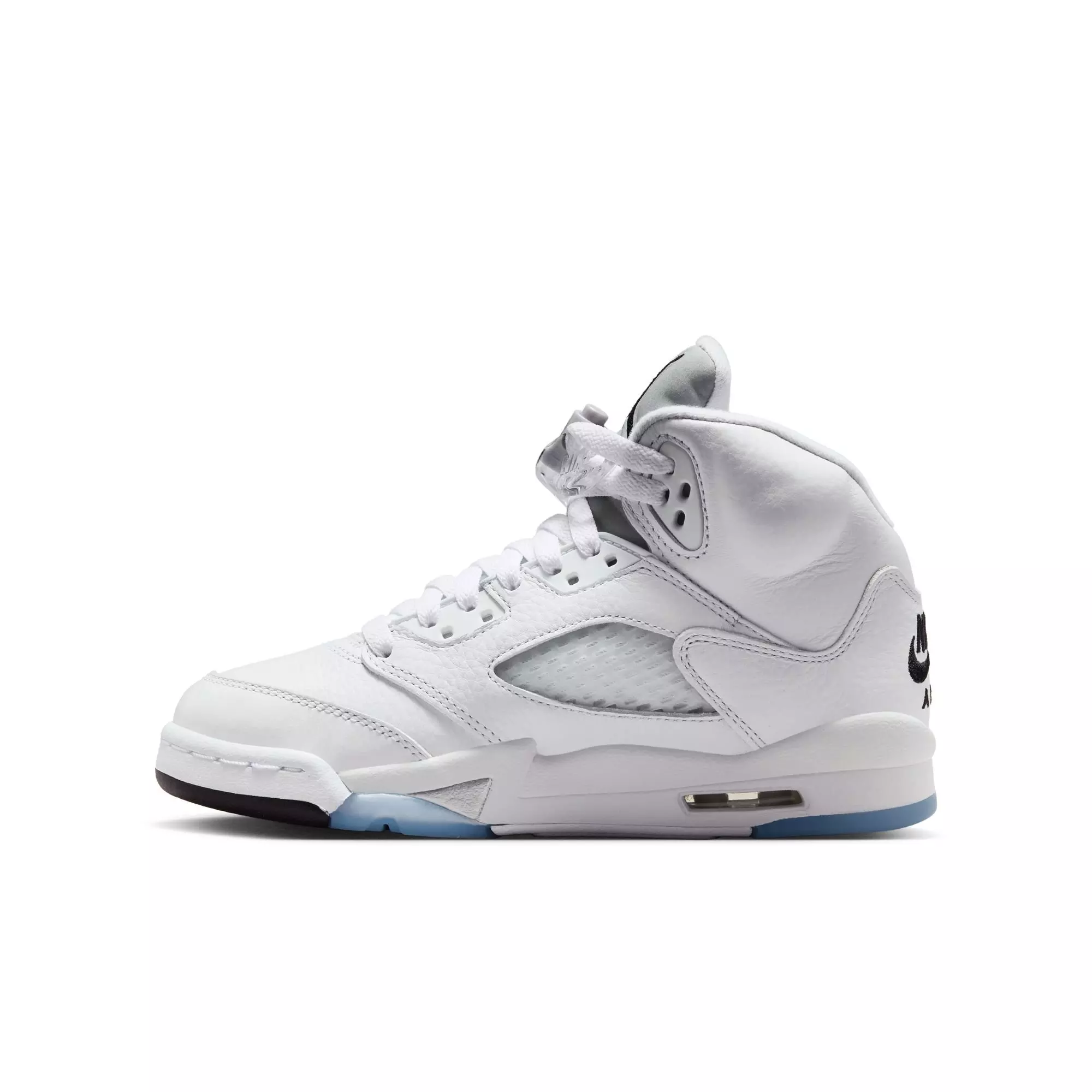 Jordan 5 Retro &ldquo;White Metallic&rdquo; Grade School Kids' Shoe - WHITE/BLACK/METALLIC SILVER