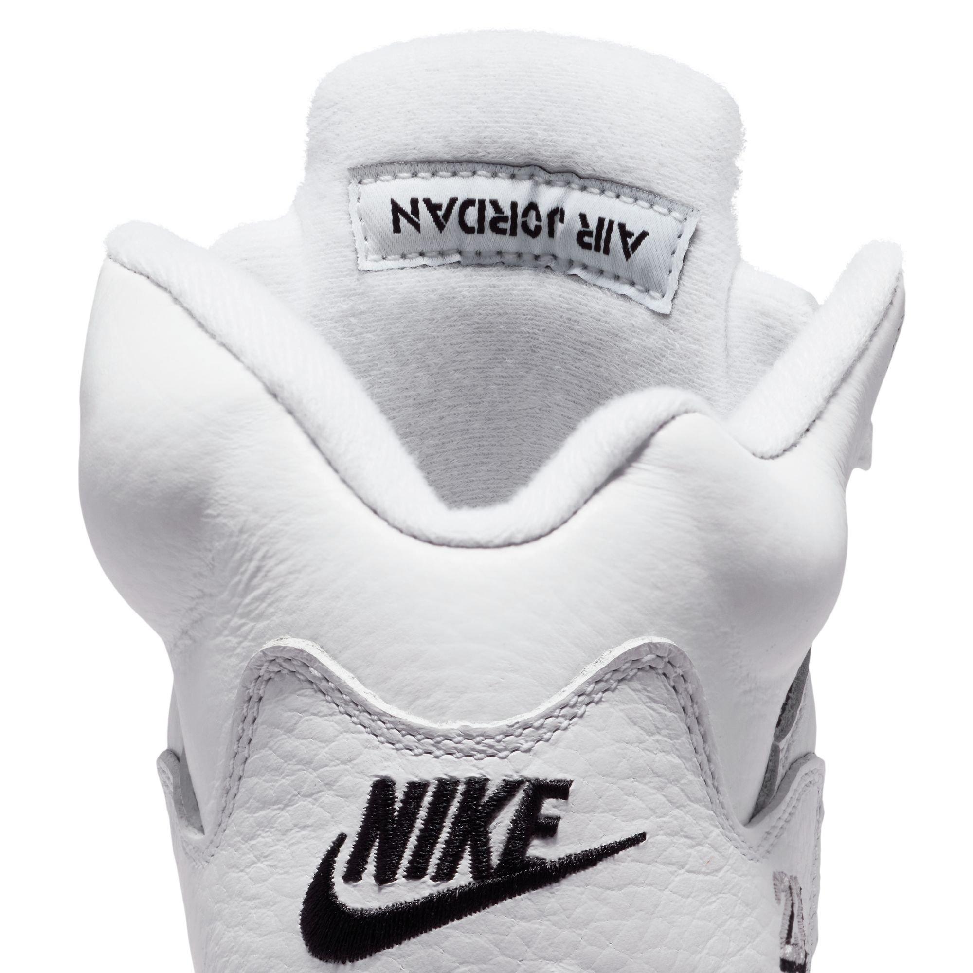 Jordan 5 Retro &ldquo;White Metallic&rdquo; Grade School Kids' Shoe - WHITE/BLACK/METALLIC SILVER Thumbnail View 7