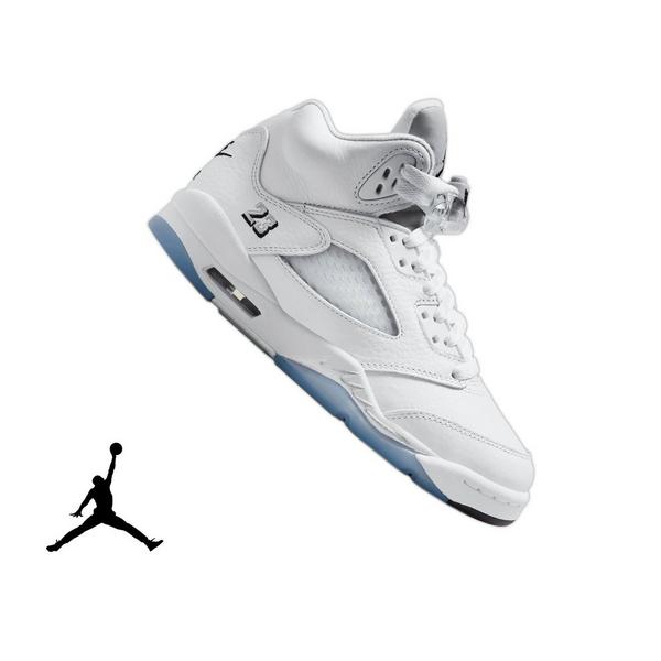 Jordan 5 Retro &ldquo;White Metallic&rdquo; Grade School Kids' Shoe