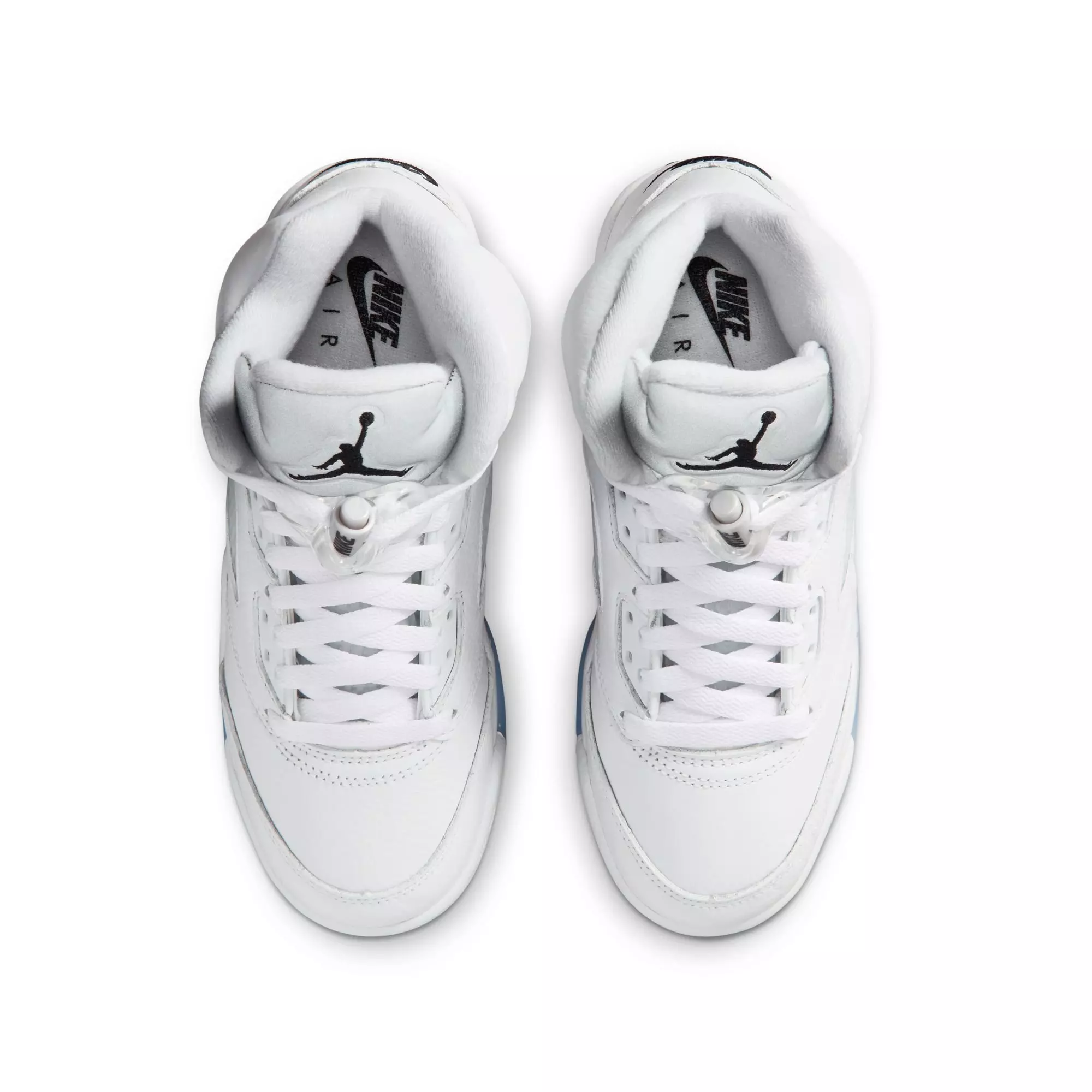 Jordan 5 Retro &ldquo;White Metallic&rdquo; Grade School Kids' Shoe - WHITE/BLACK/METALLIC SILVER