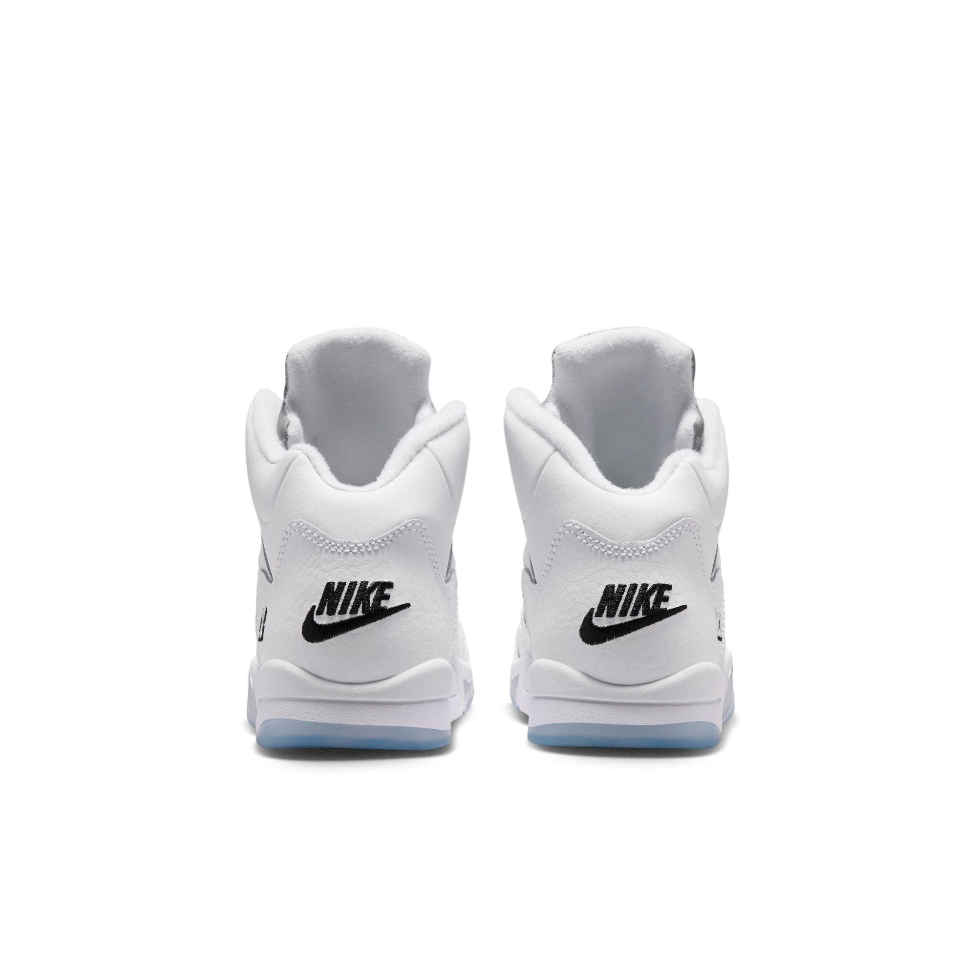 Jordan 5 Retro &ldquo;White Metallic&rdquo; Preschool Kids' Shoe - WHITE/BLACK/METALLIC SILVER Thumbnail View 10