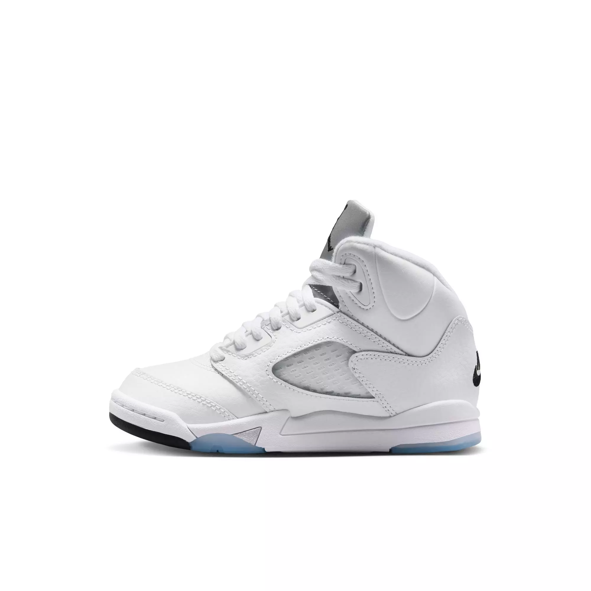 Jordan 5 Retro &ldquo;White Metallic&rdquo; Preschool Kids' Shoe - WHITE/BLACK/METALLIC SILVER