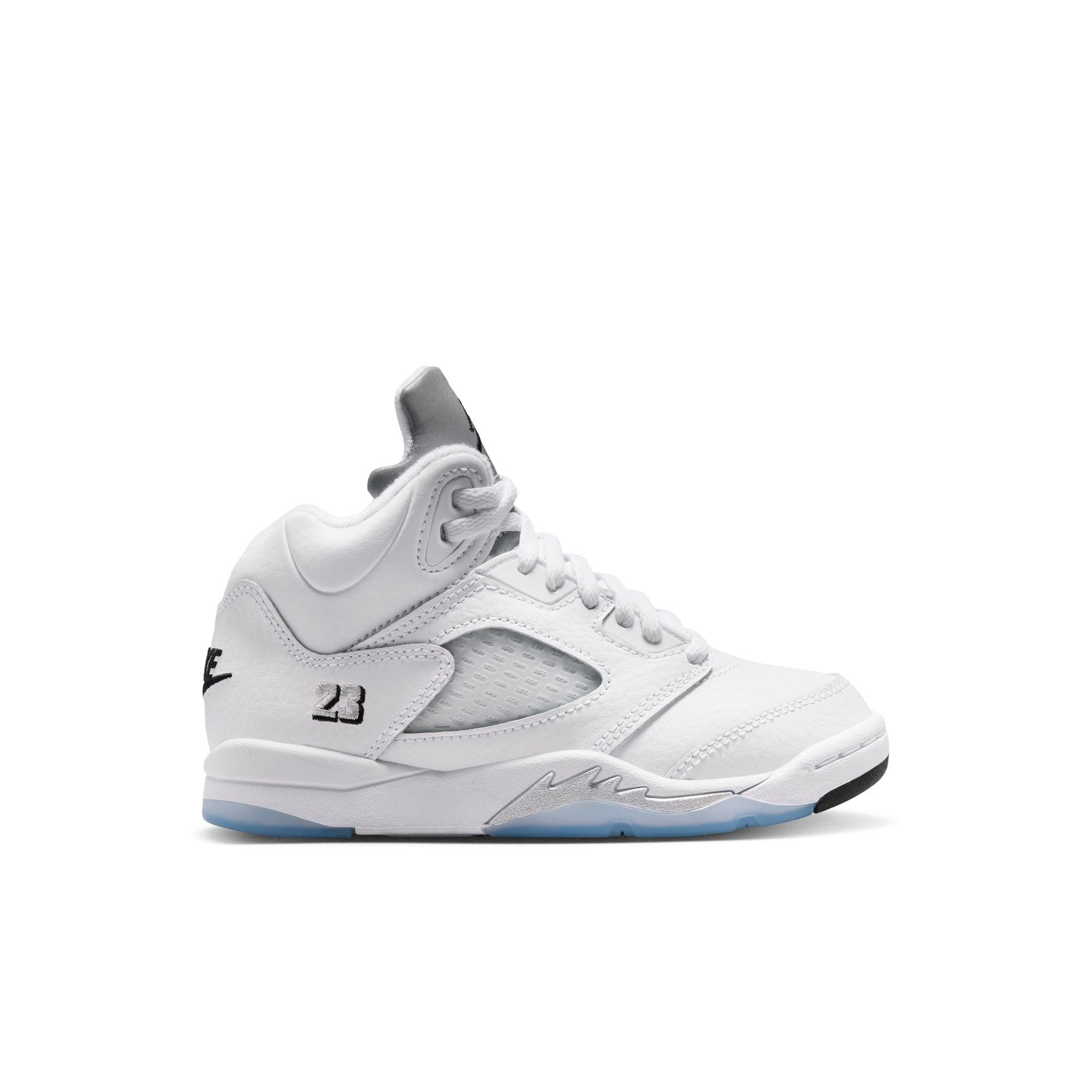 Jordan 5 Retro Preschool Kids' “White Metallic” Shoe