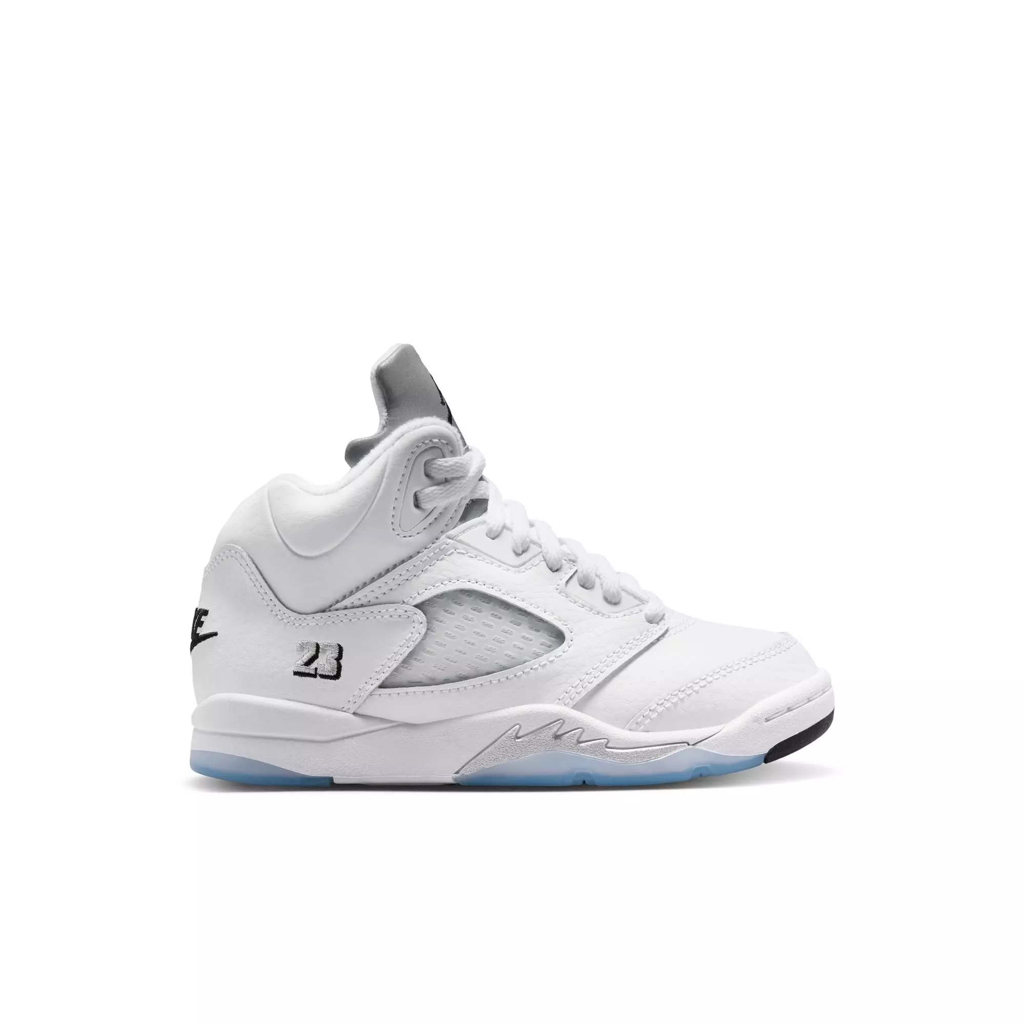 Jordan 5 Retro &ldquo;White Metallic&rdquo; Preschool Kids' Shoe - WHITE/BLACK/METALLIC SILVER