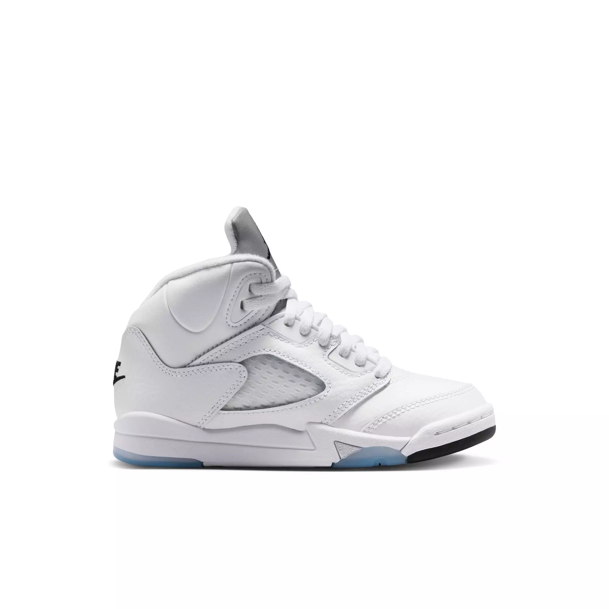 Jordan 5 Retro &ldquo;White Metallic&rdquo; Preschool Kids' Shoe - WHITE/BLACK/METALLIC SILVER
