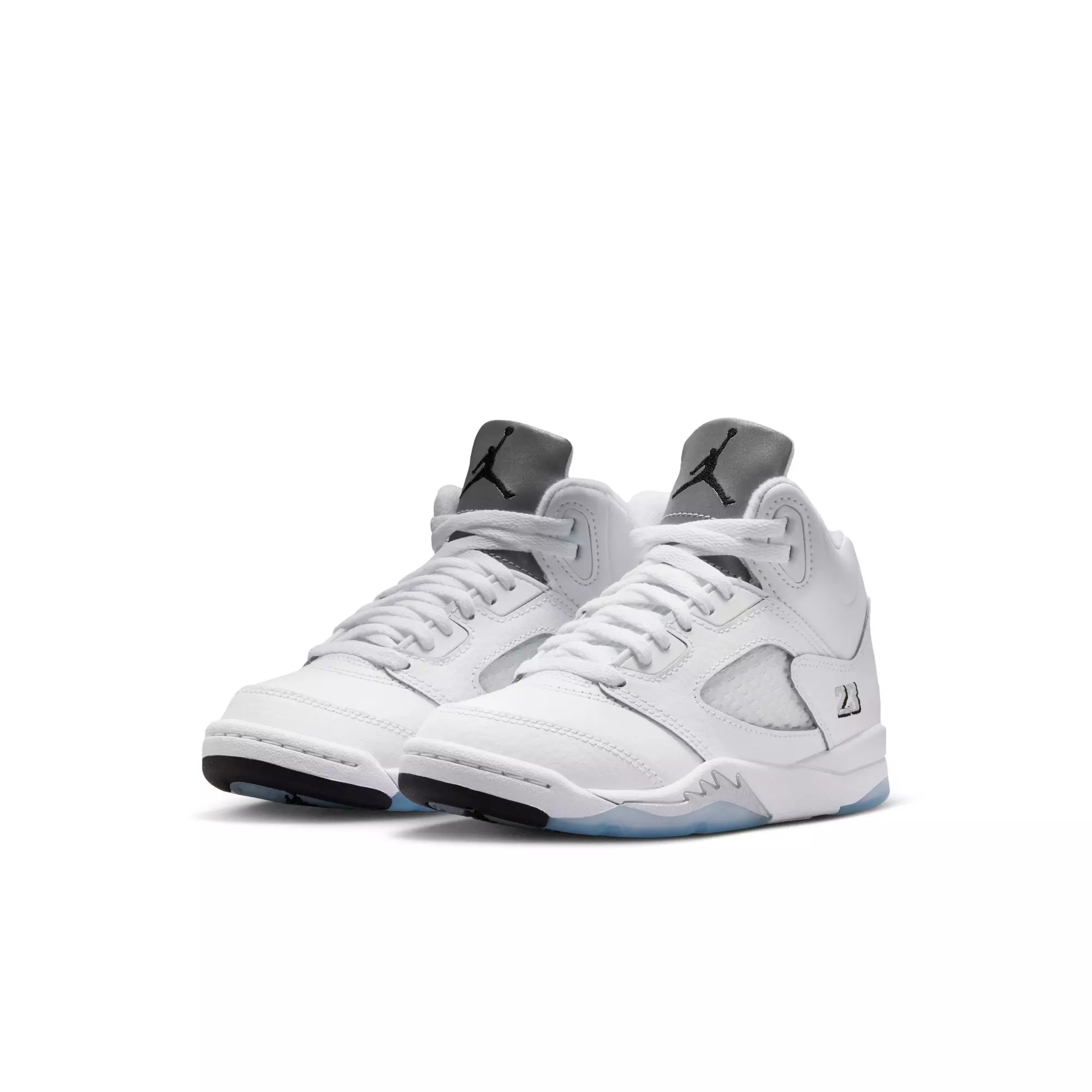 Jordan 5 Retro &ldquo;White Metallic&rdquo; Preschool Kids' Shoe - WHITE/BLACK/METALLIC SILVER