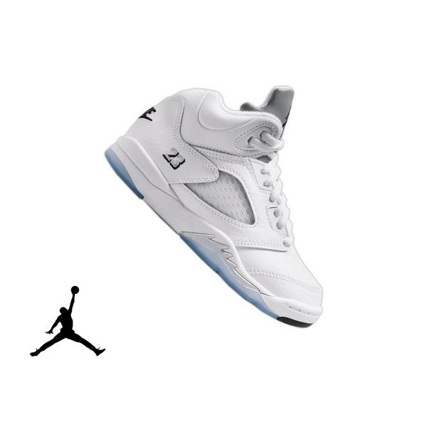 Jordan 5 Retro &ldquo;White Metallic&rdquo; Preschool Kids' Shoe