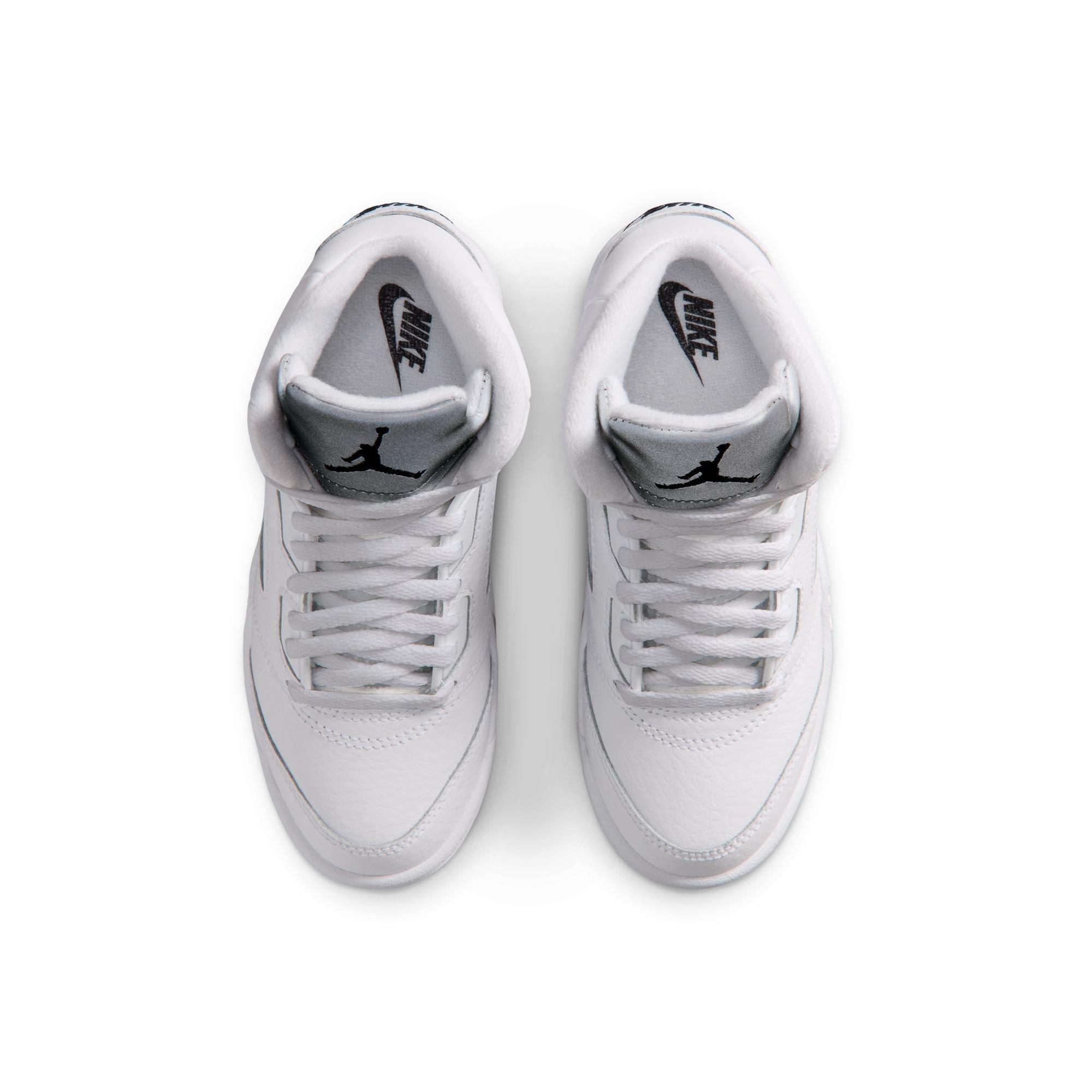 Jordan 5 Retro &ldquo;White Metallic&rdquo; Preschool Kids' Shoe - WHITE/BLACK/METALLIC SILVER Thumbnail View 11