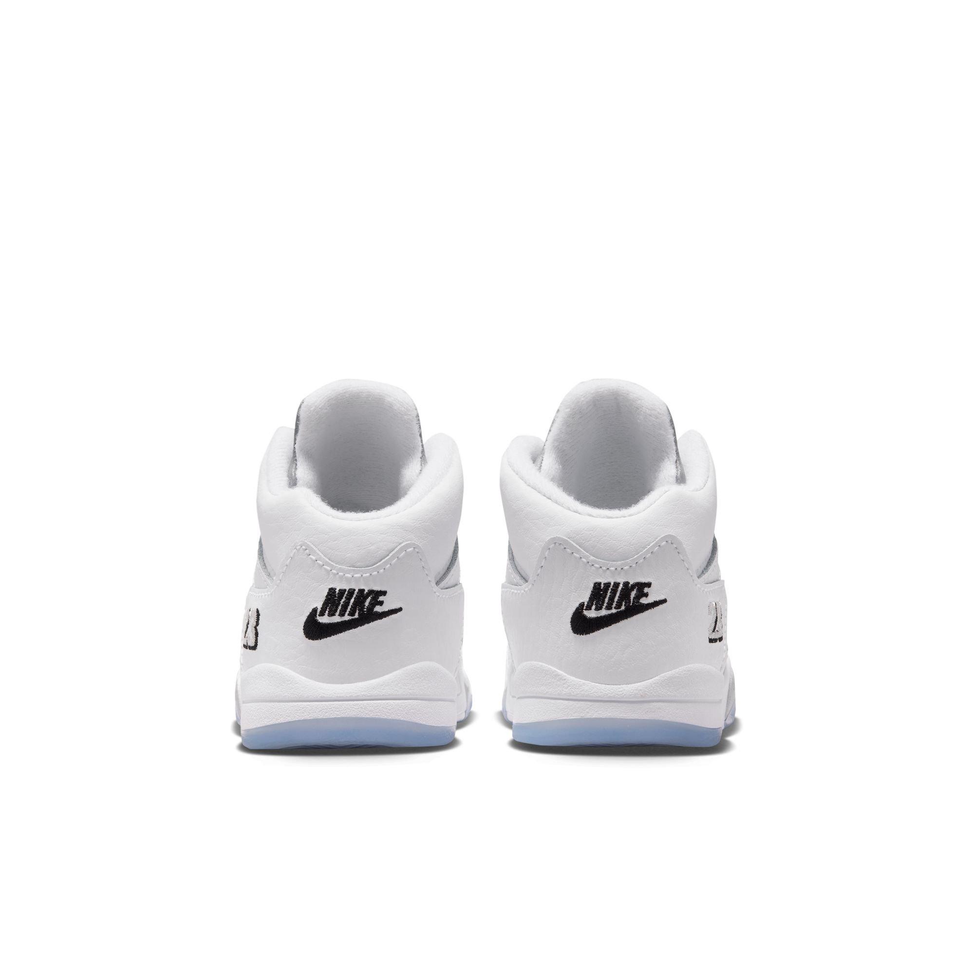 Jordan 5 Retro &ldquo;White Metallic&rdquo; Toddler Kids' Shoe - WHITE/BLACK/METALLIC SILVER Thumbnail View 9